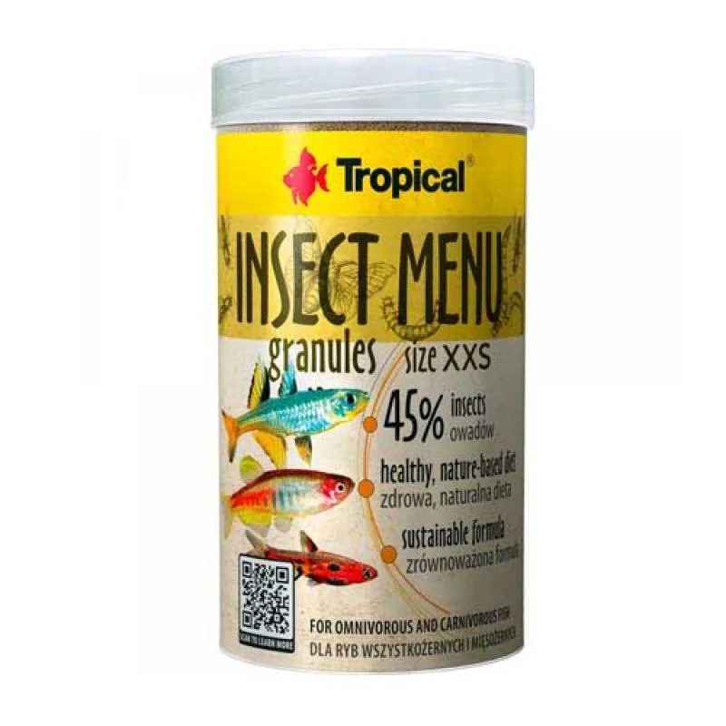 Tropical Insect Menu Granules Size XXS 250ml/160g krmivo pro ryby s vysokým obsahem hmyz 