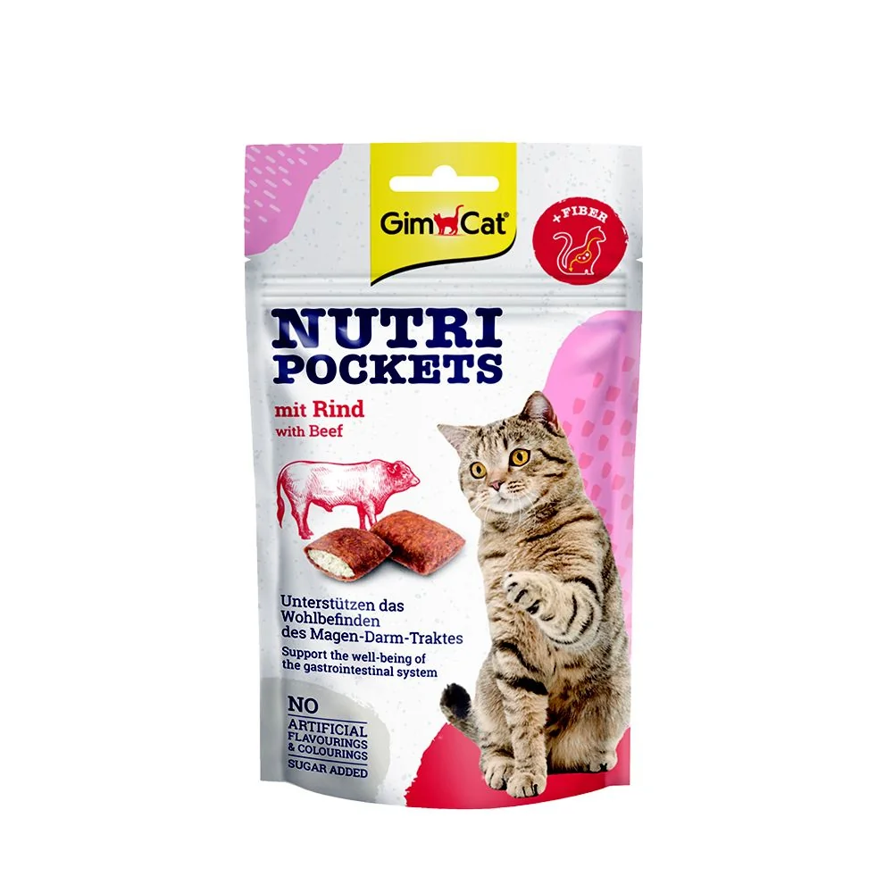 GimCat Nutri pockets s hovězím 60 g