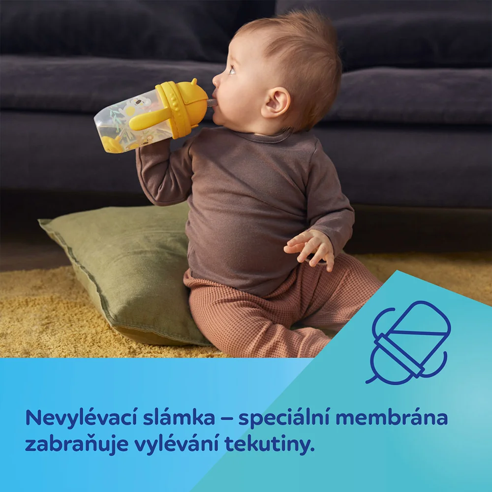 Canpol babies Nevylévací hrneček se slámkou a závažím 270 ml 1 ks šedý