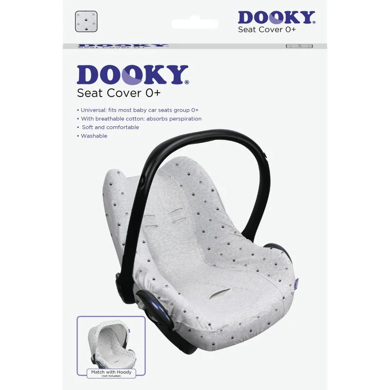 Dooky potah na autosedačku Seat Cover 0+ Light Grey Crowns 