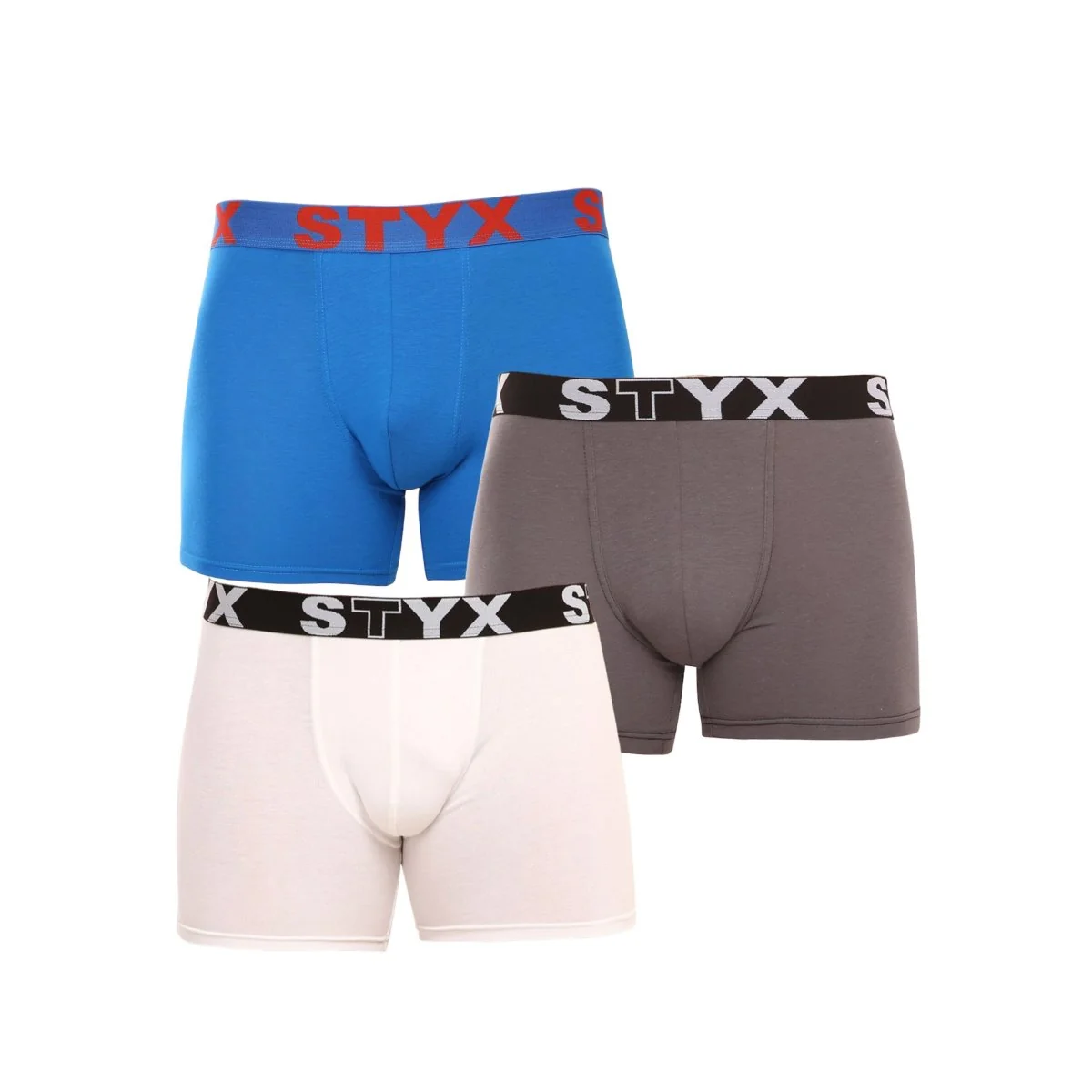 Styx 3PACK pánské boxerky long sportovní guma vícebarevné (3U10137) M