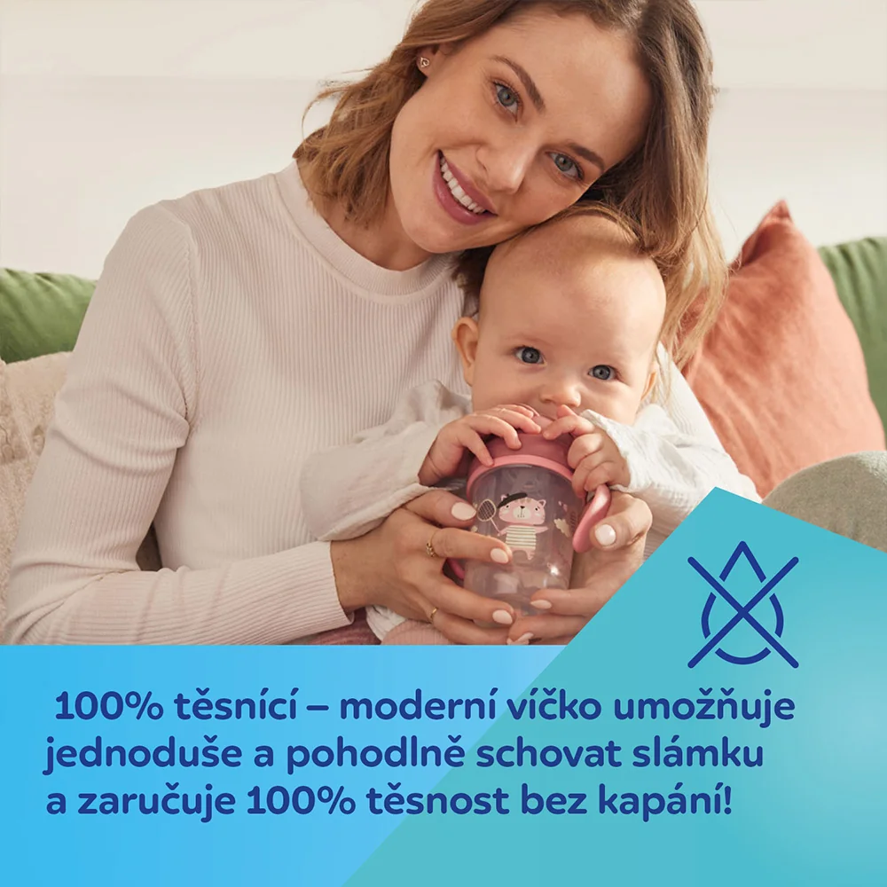 Canpol babies Nevylévací hrneček se slámkou a závažím 270 ml 1 ks šedý