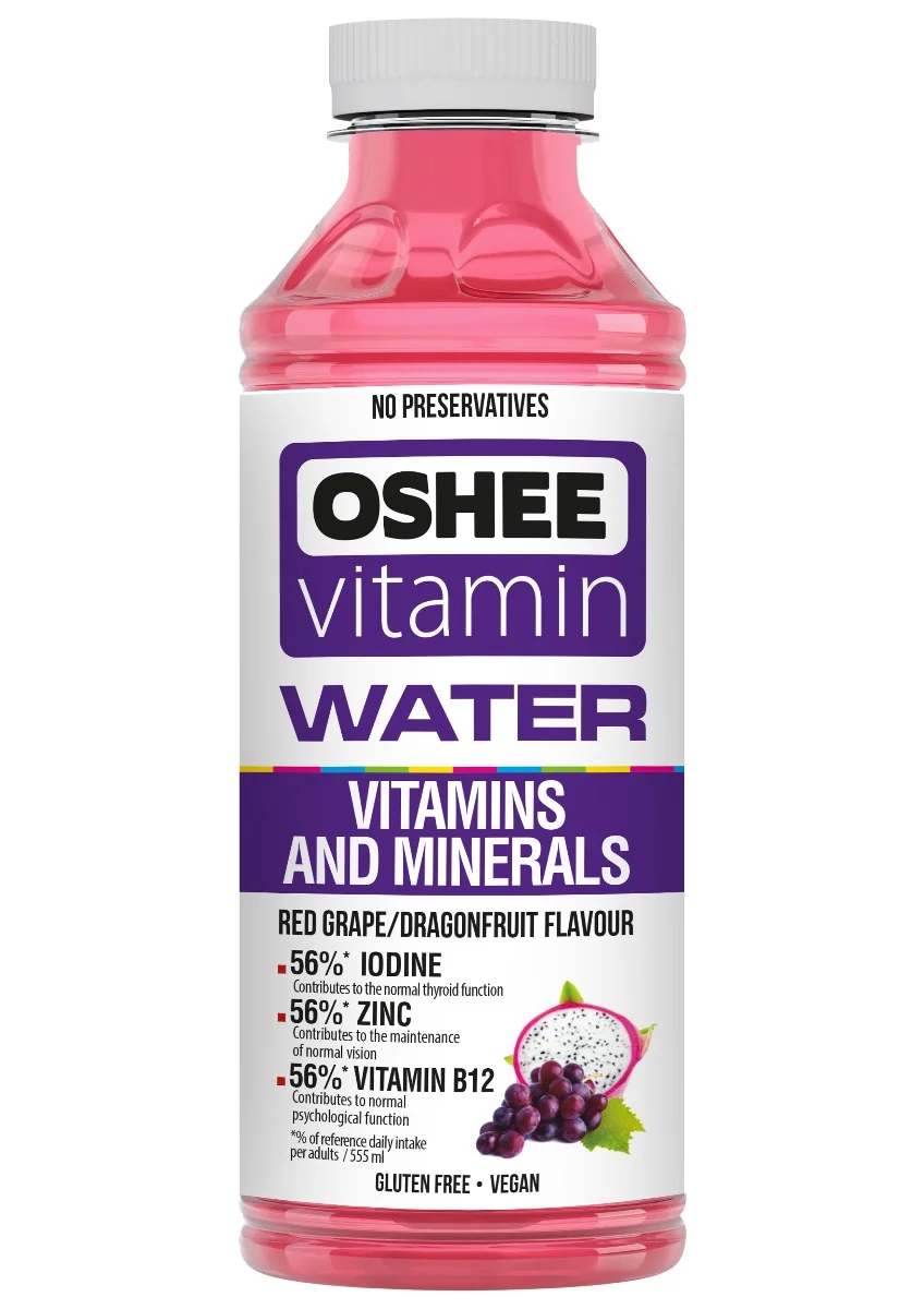 OSHEE Vitamínová voda minerály & vitamíny hrozen–pitaya 555 ml