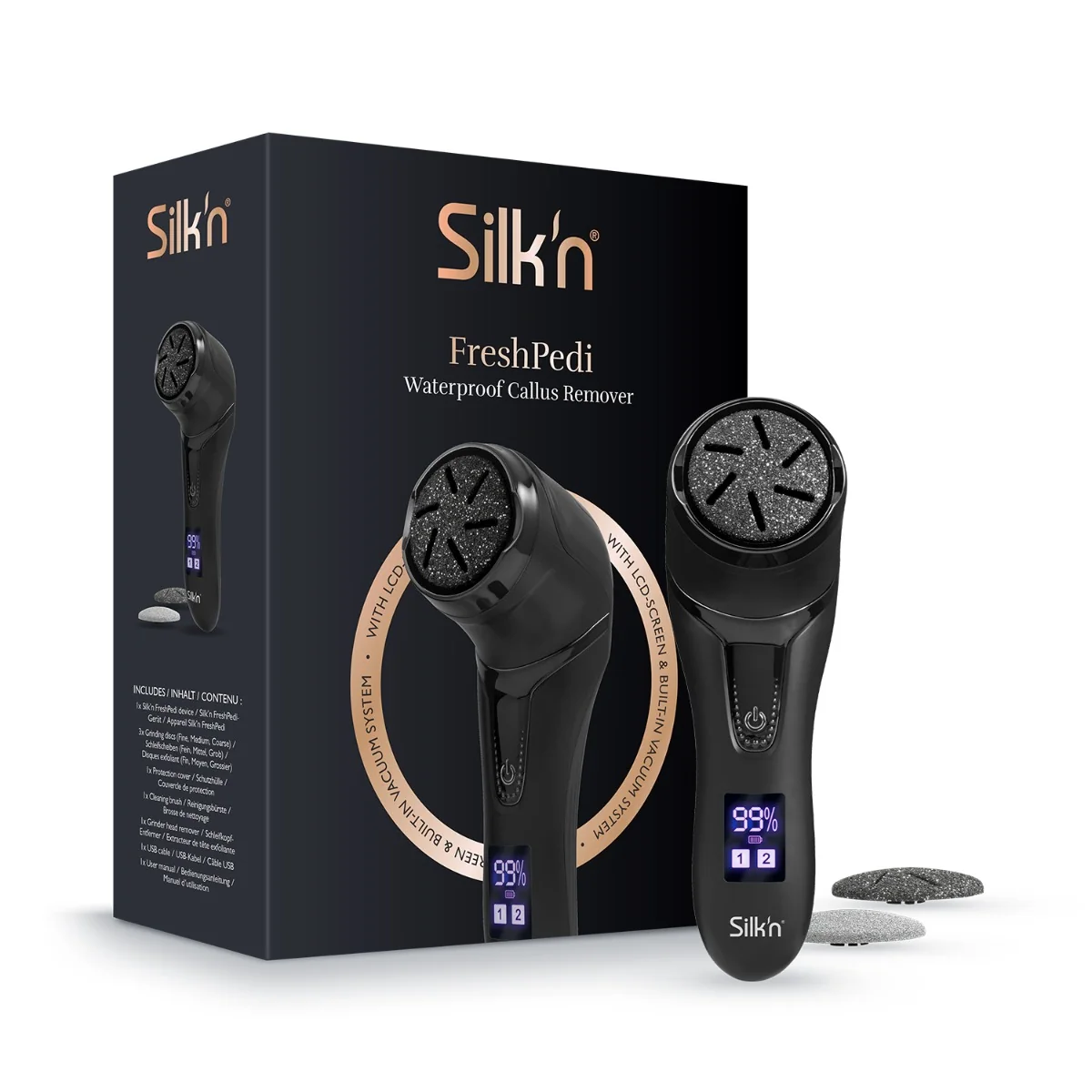 Silk´n FreshPedi Odstraňovač ztvrdlé kůže s odsáváním Black