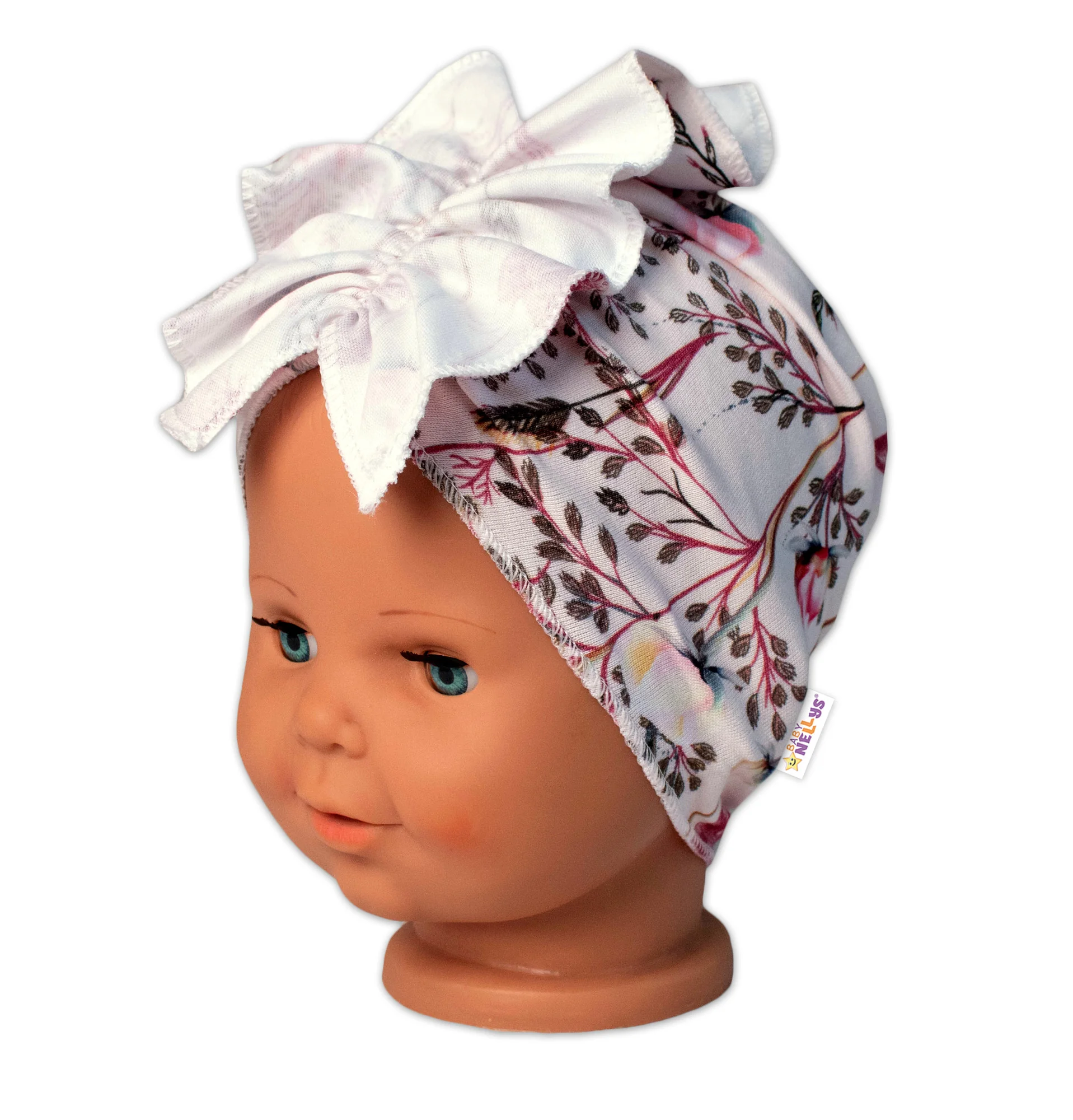 Baby Nellys Dětská čelenka Turban Motýlci, růžová vel.  2 - 3 roky