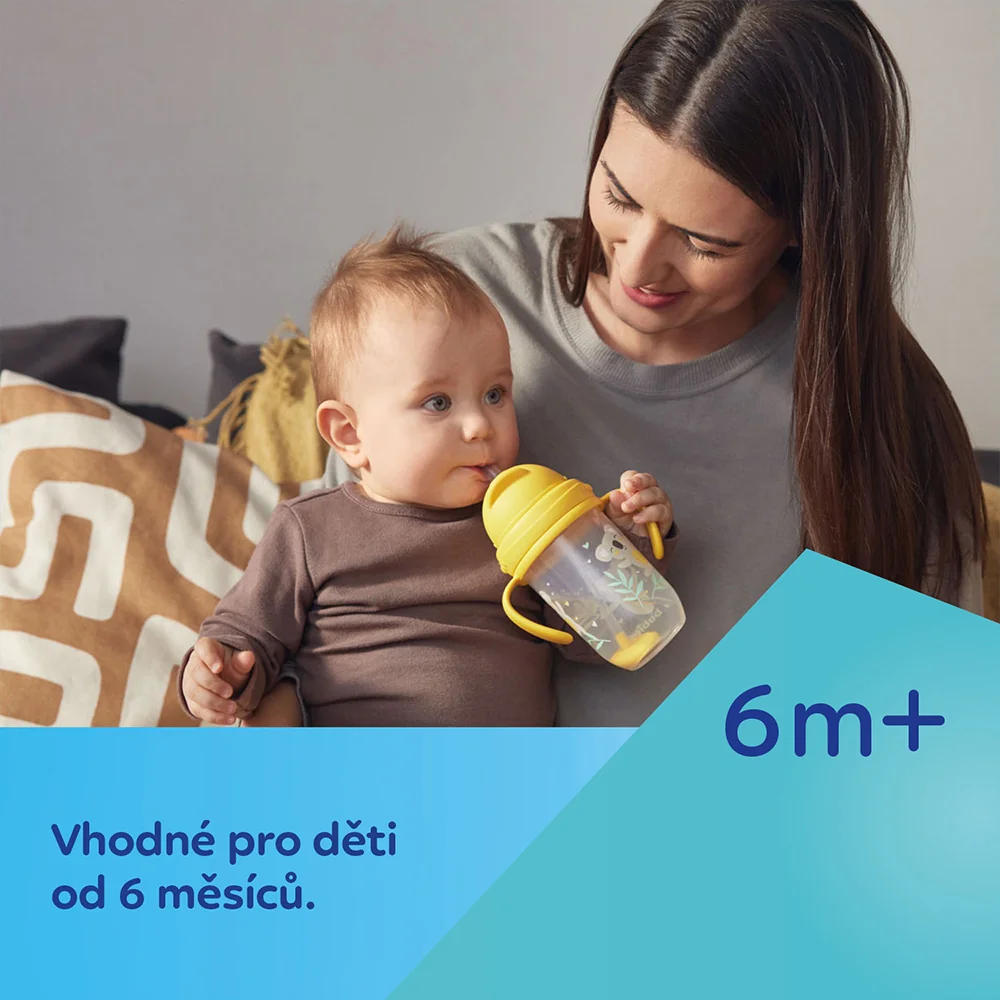 Canpol babies Nevylévací hrneček se slámkou a závažím 270 ml 1 ks šedý