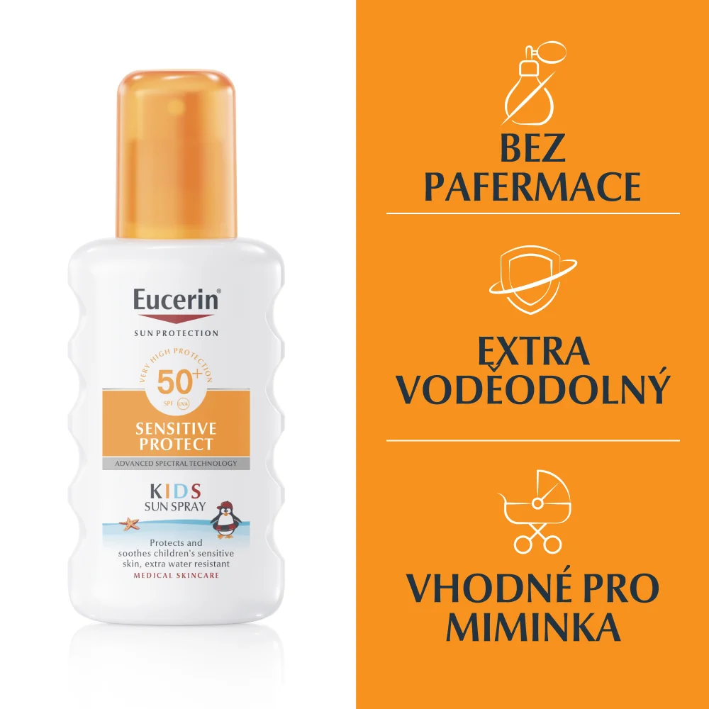 Eucerin SUN Sensitive Protect Kids SPF50+ dětský sprej na opalování 200 ml