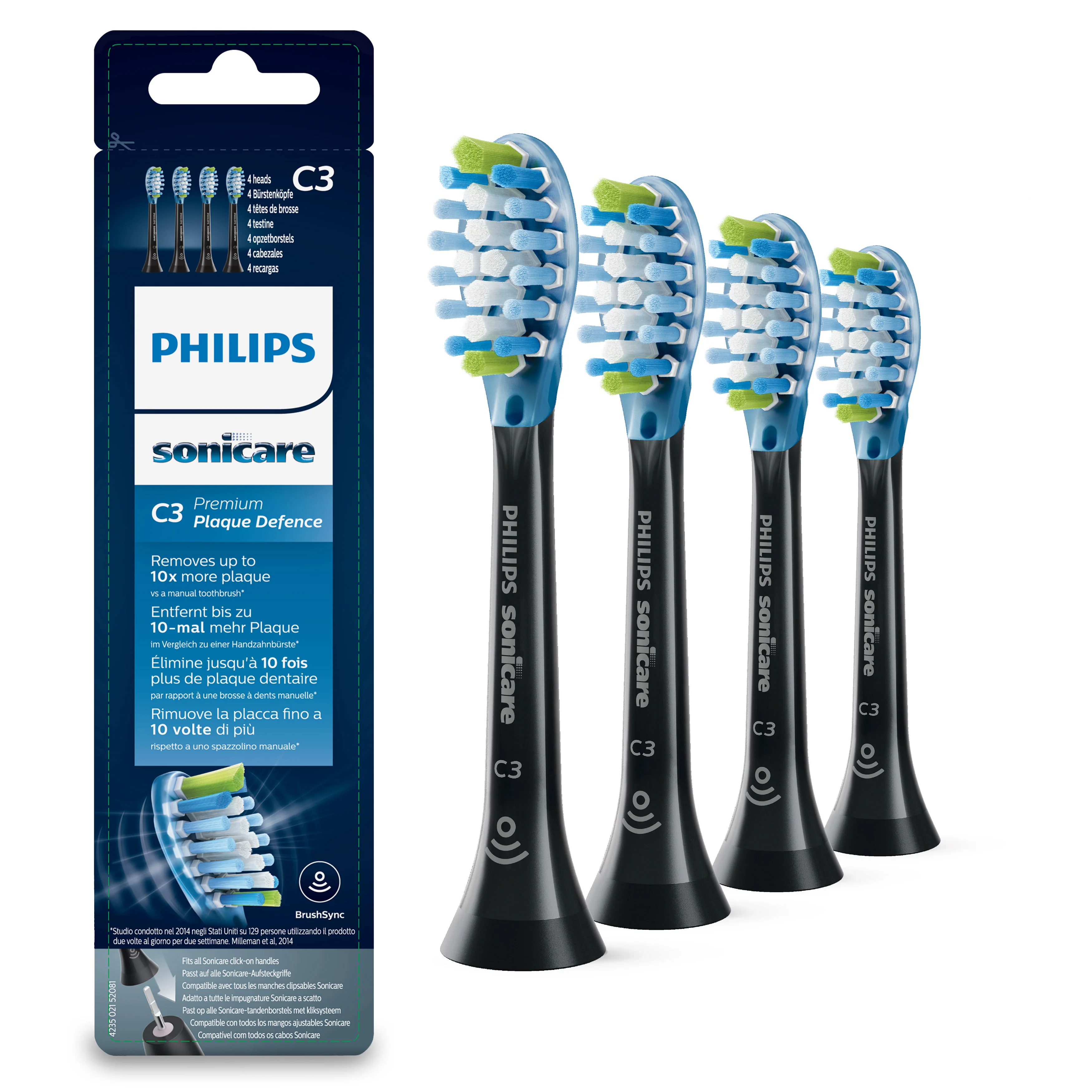 Philips Sonicare Premium Plaque Defence HX9044/33 black náhradní hlavice 4 ks