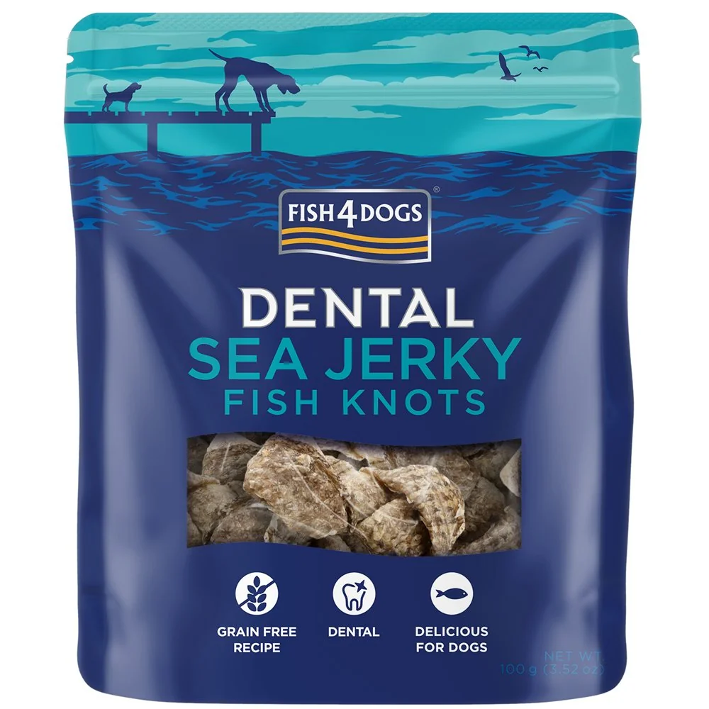 Fish4Dogs Pamlsky pro psy DENTAL SEA mořská ryba - uzlíky 100 g