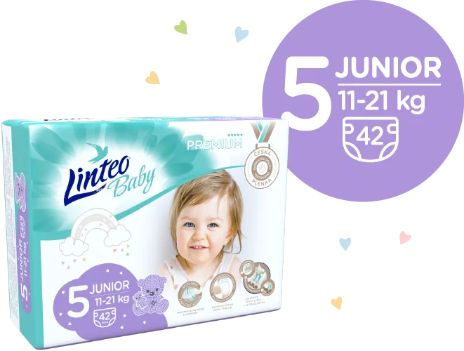 Linteo Baby PREMIUM 5 Junior 11-21 kg dětské plenky 42 ks