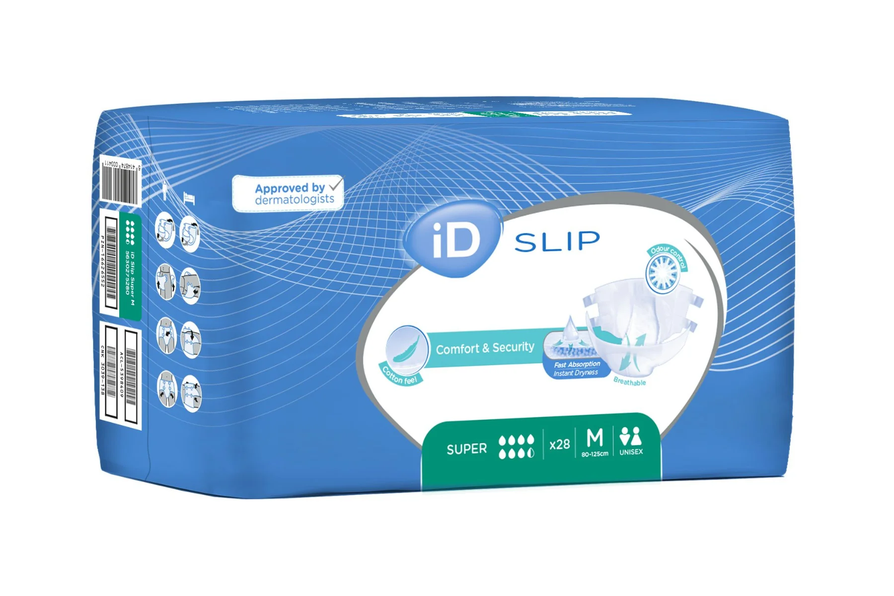 iD Slip Medium Super plenkové kalhotky s lepítky 28 ks