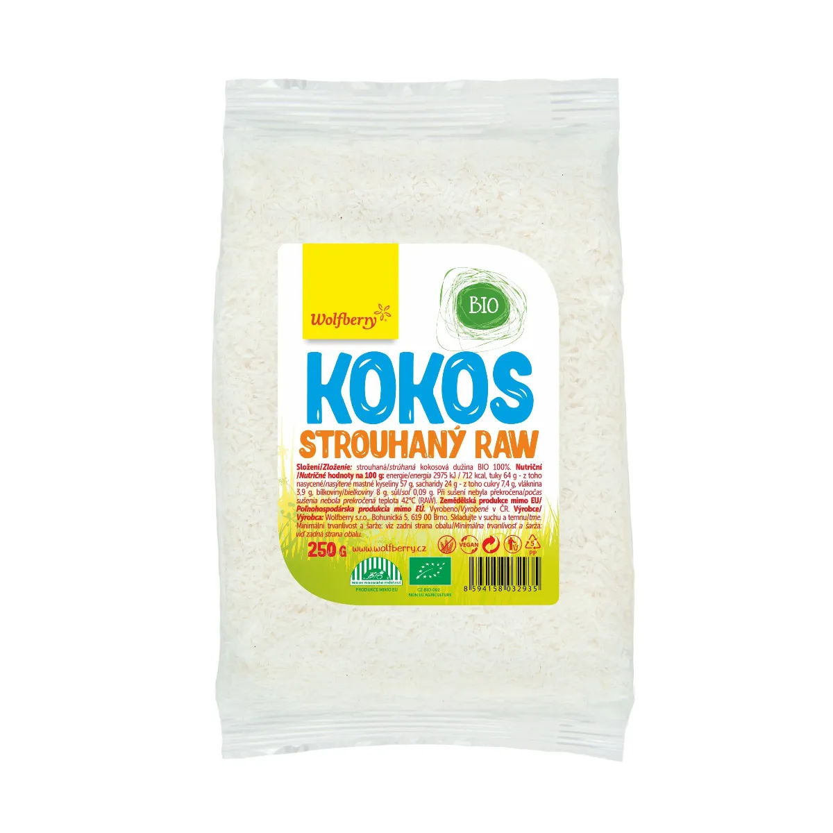 Wolfberry Kokos strouhaný BIO 250 g