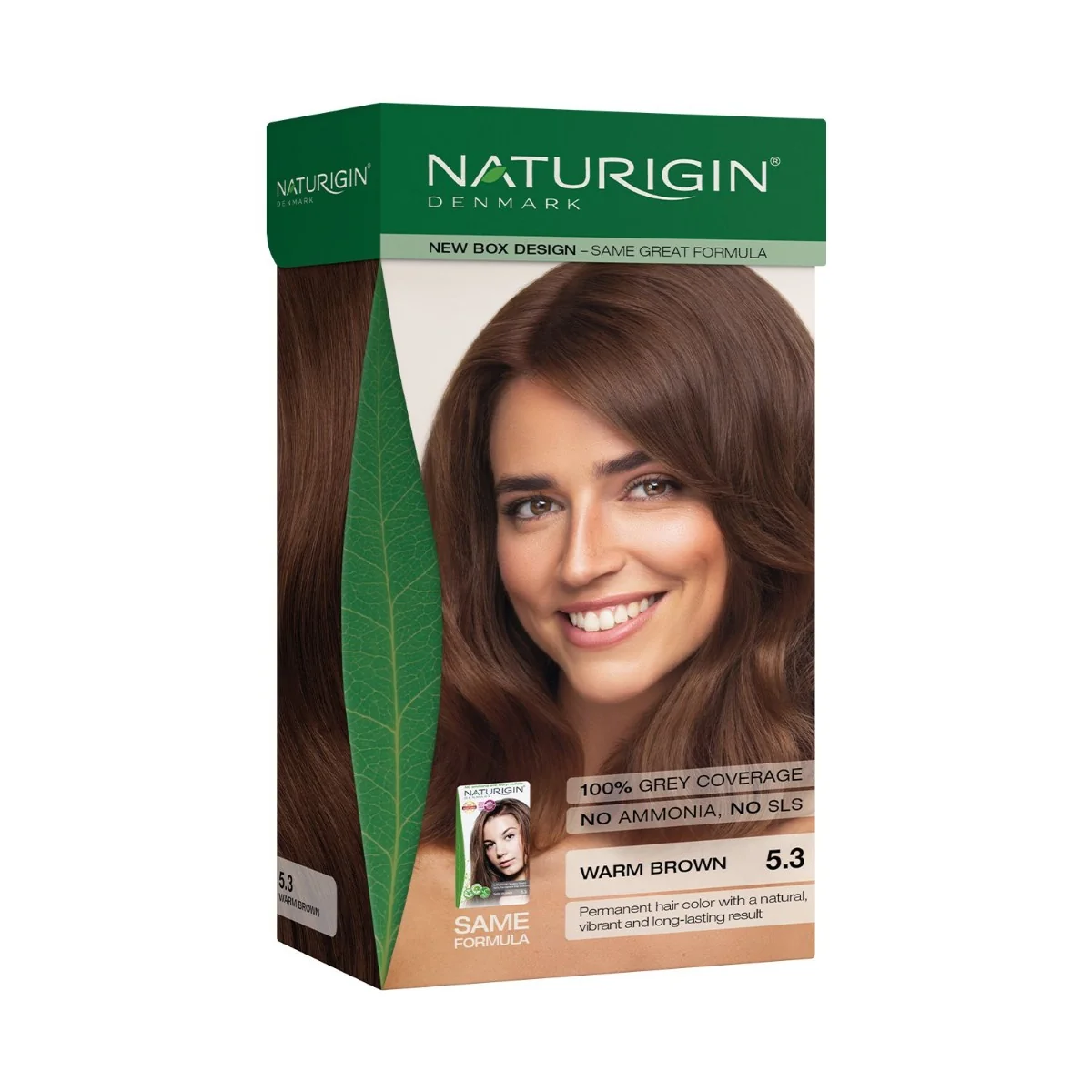 NATURIGIN Organic Based 100% Permanent Hair Colours Warm Brown 5.3 barva na vlasy 115 ml