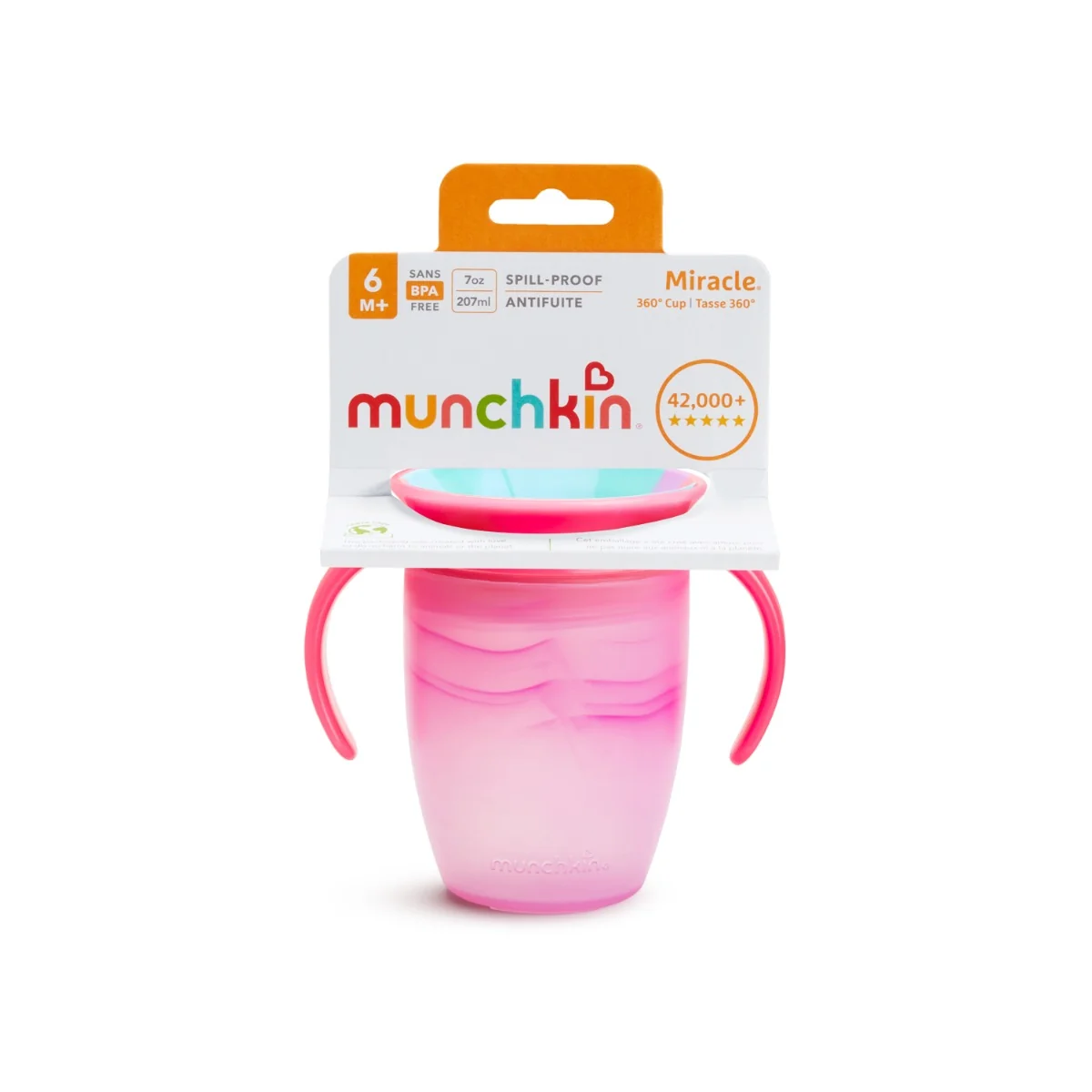 Munchkin Miracle 360° Tie Dye Cup Tropical 6m+ 2x207 ml žlutý a růžový