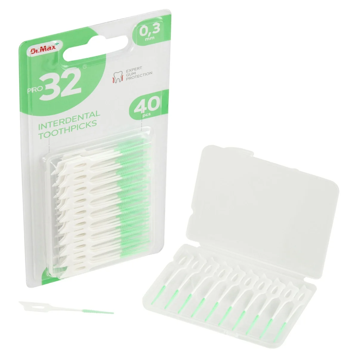 Dr. Max PRO32 Interdental Toothpicks 0,3 mm mezizubní párátko 40 ks