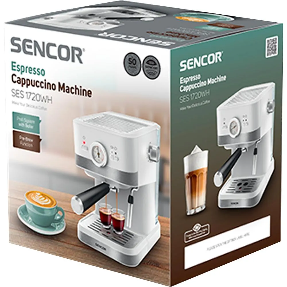 SENCOR SES 1720WH Espresso pákový kávovar bílý