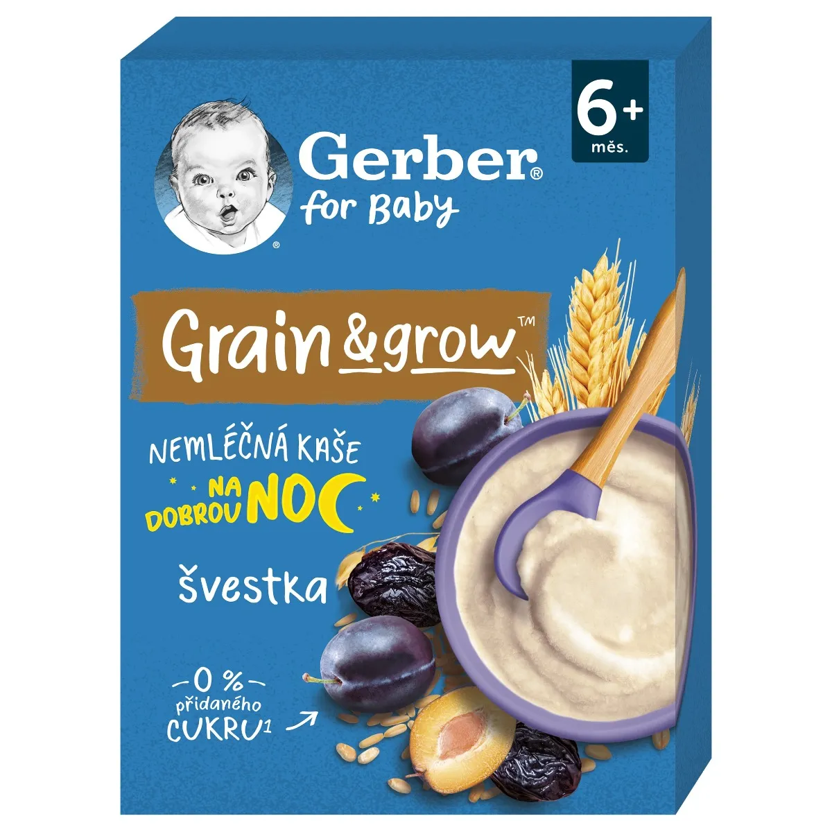 Gerber Nemléčná kaše pšenično-ovesná švestka 200 g