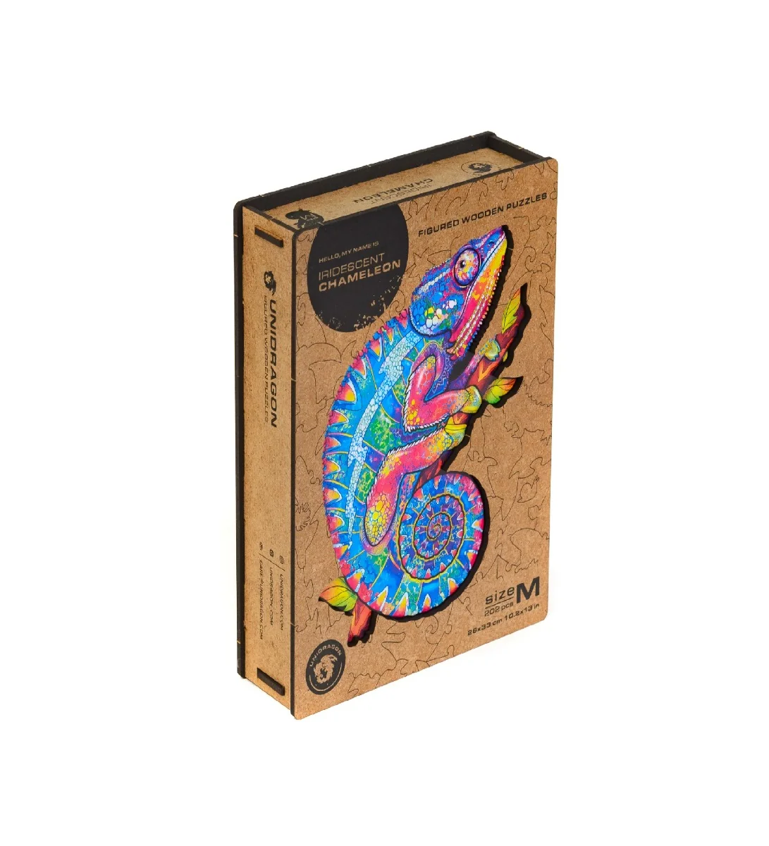 Unidragon Dřevěné puzzle Iridescent Chameleon 202 ks