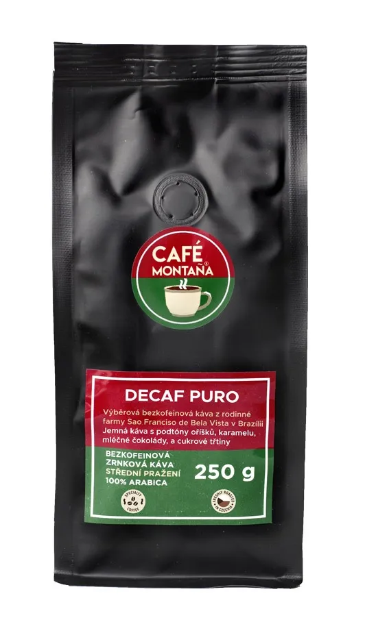 Café Montana Decaf Puro bezkofeinová zrnková káva 250 g