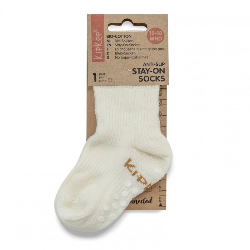 KipKep dětské ponožky Stay-on-Socks ANTISLIP 12-18m 1pár Off White 