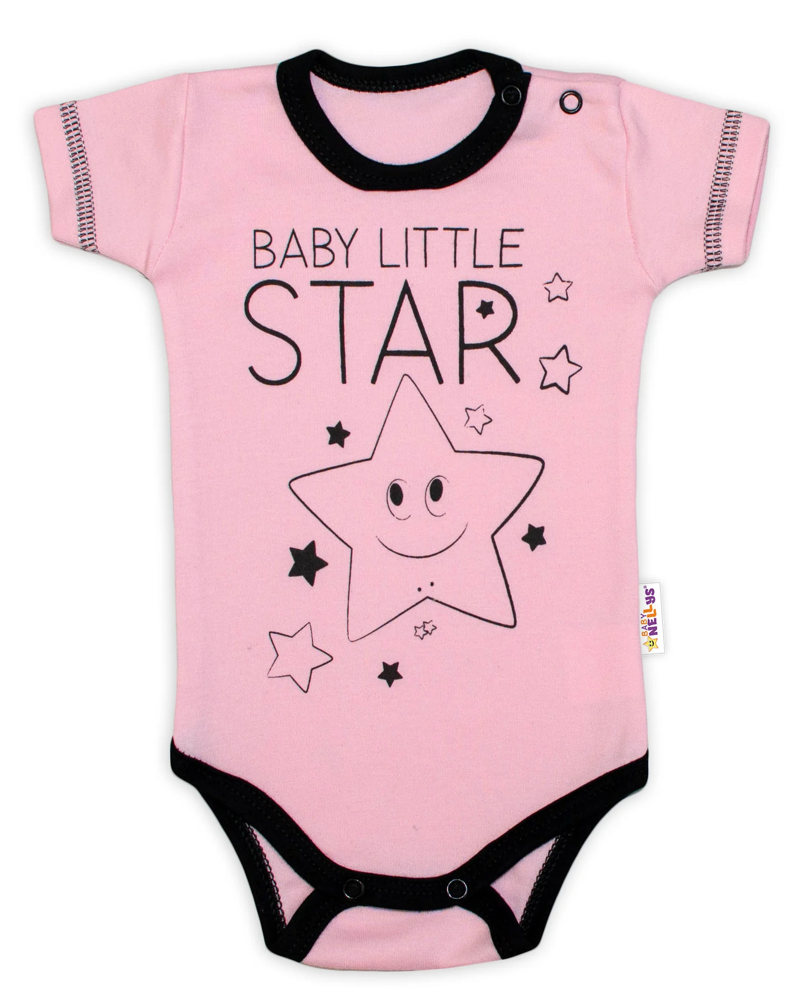 Baby Nellys Body krátký rukáv  Baby Little Star - růžové vel.  80