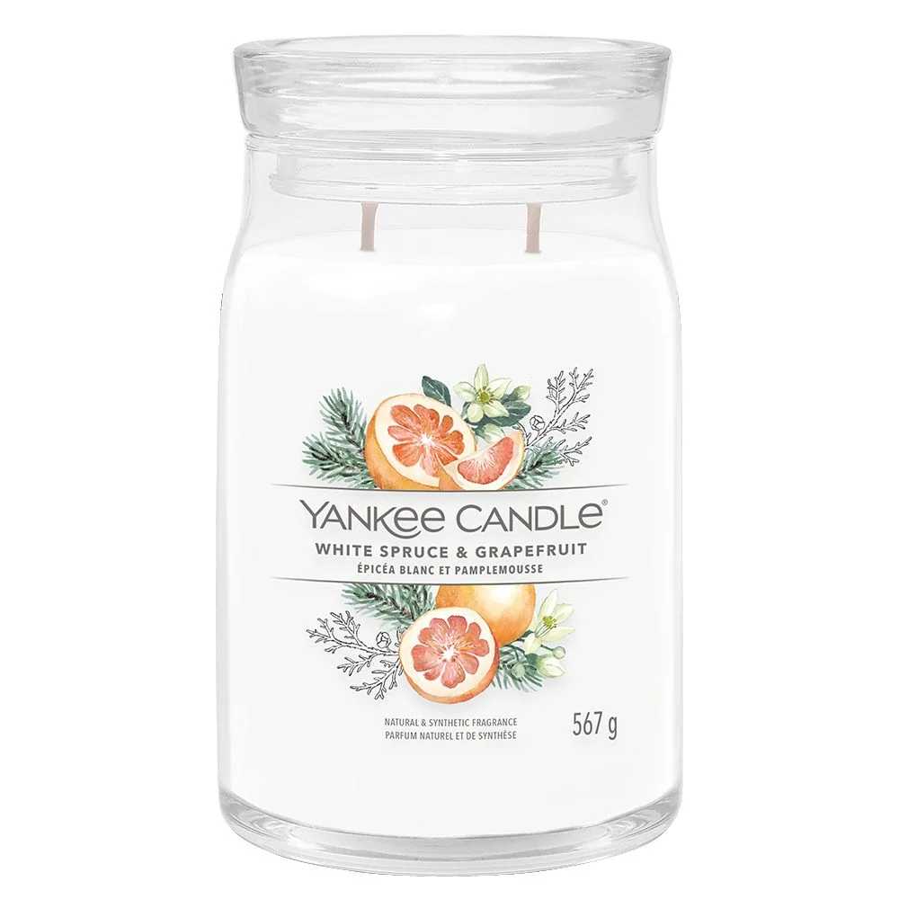 Yankee Candle Vonná svíčka White Spruce & Grapefruit 2 knoty 567 g