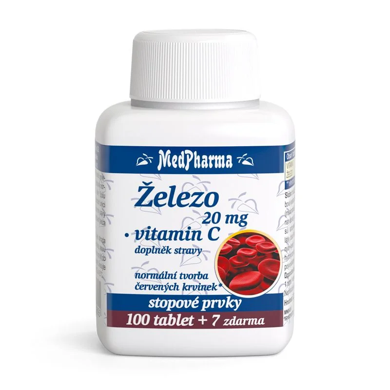 MedPharma Železo 20 mg + vitamin C 107 tablet