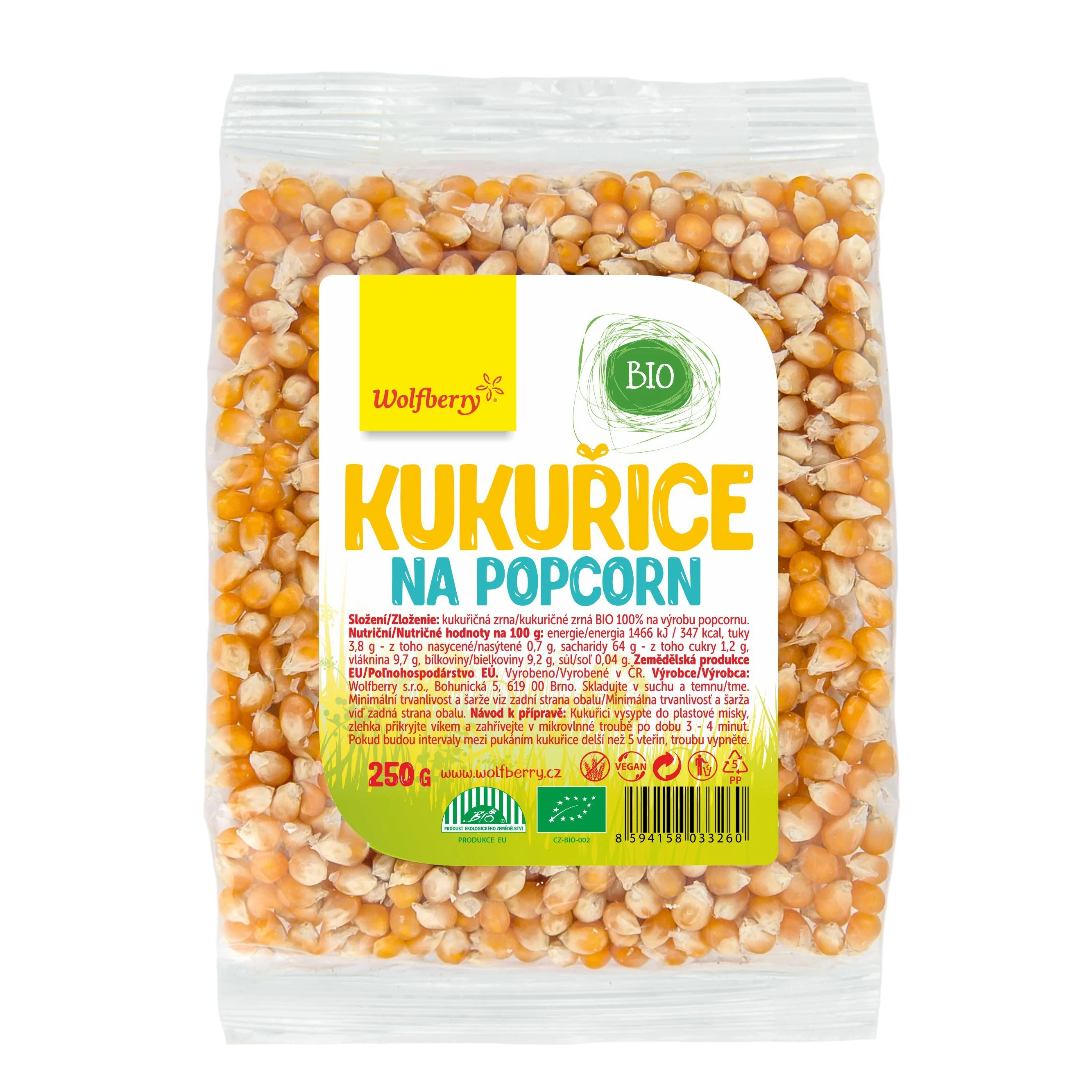 Wolfberry Kukuřice na popcorn BIO 250 g