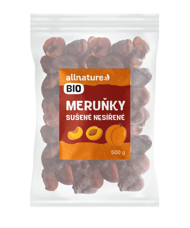 Allnature Meruňky sušené nesířené BIO 500 g