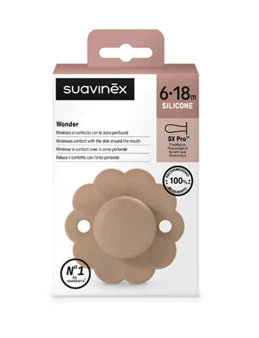 Suavinex Wonder Fyziologický dudlík 6-18m 1 ks cork