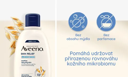 Hydratační sprchový gel Aveeno® Skin Relief pomáhá udržovat přirozenou rovnováhu kožního mikrobiomu
