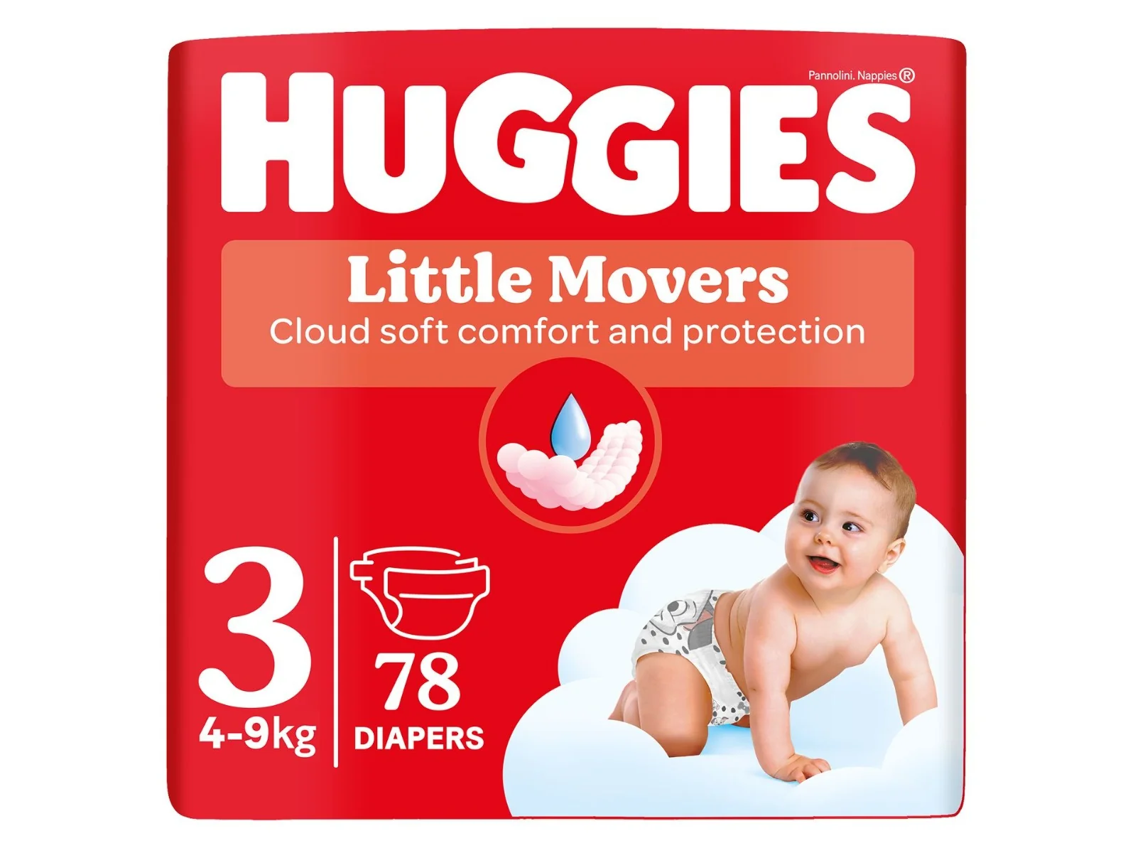 Huggies Little Movers 3 4-9 kg jednorázové plenky 78 ks