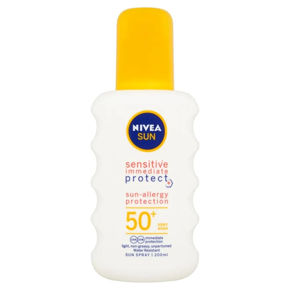 Nivea SUN Sensitive Sprej na opalování OF50+ 200 ml