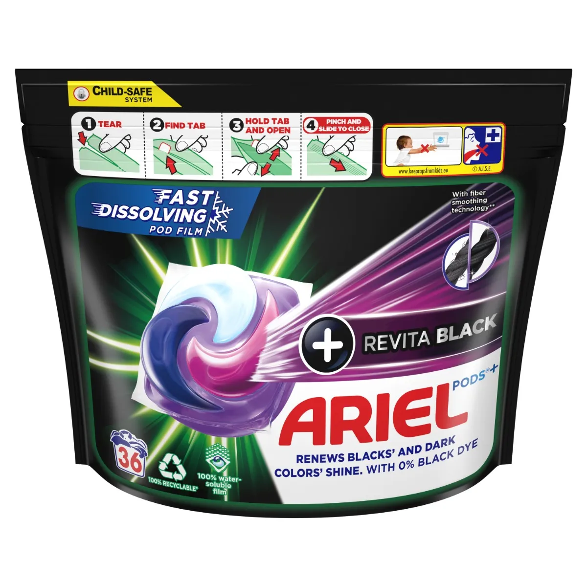 Ariel Plus Revita Black Prací kapsle 36 ks