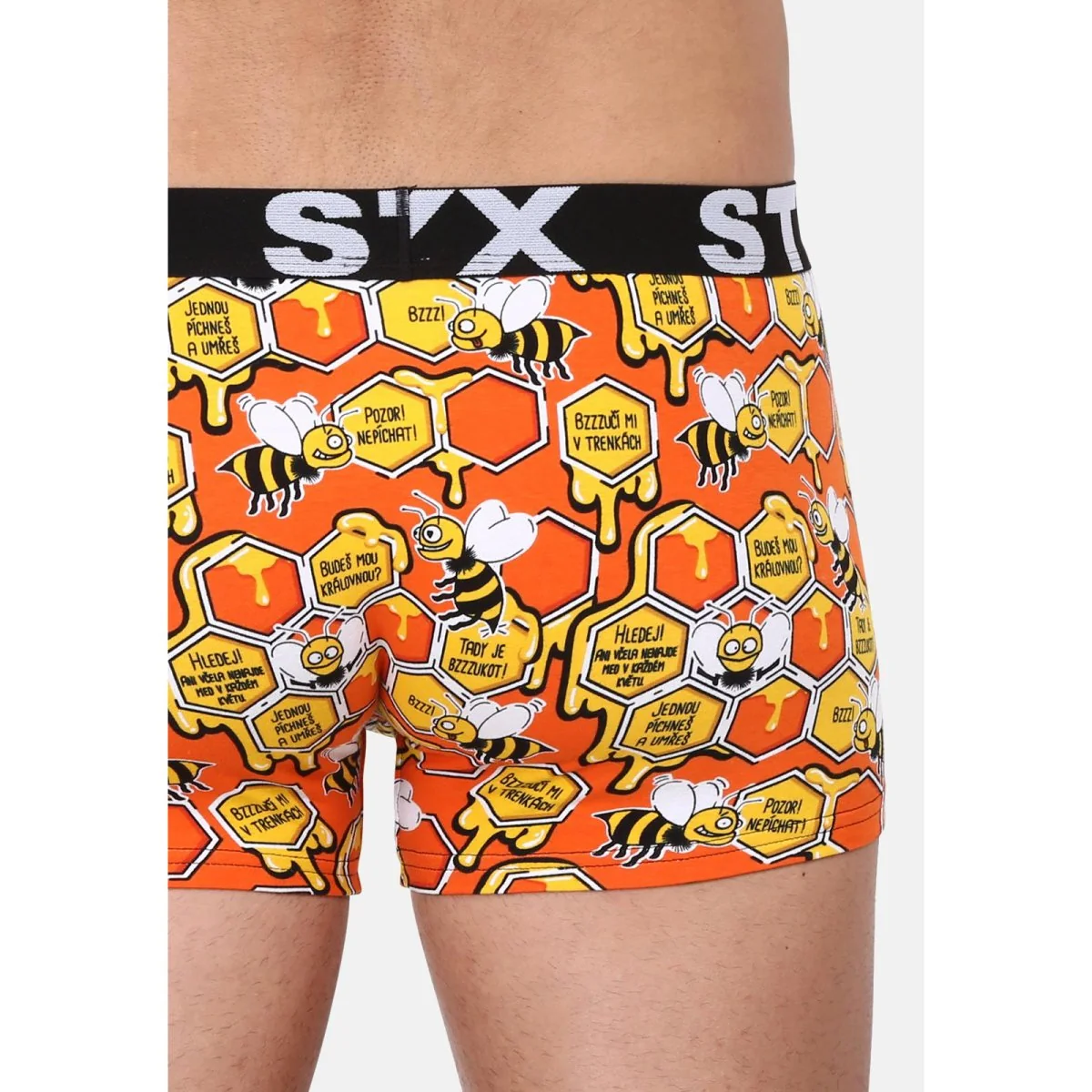 Styx Pánské boxerky art sportovní guma včelky (G1654) XXL 