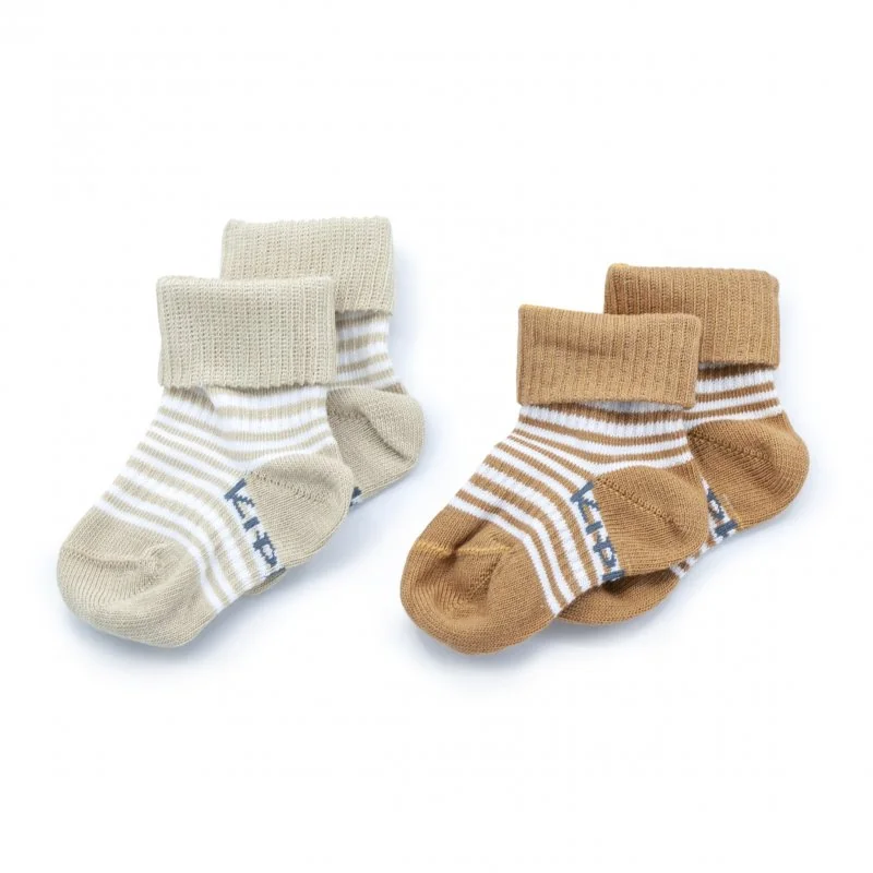 KipKep dětské ponožky Stay-on-Socks 6-12m 2páry Camel & Sand 