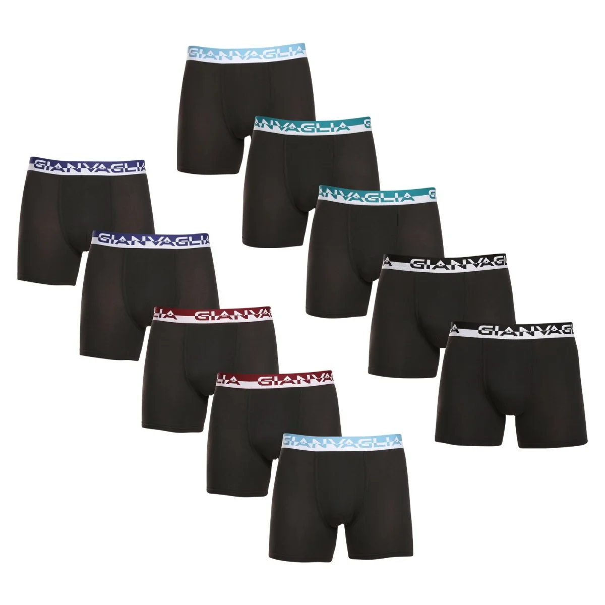 Gianvaglia 10PACK pánské boxerky černé (GVG-5012) M