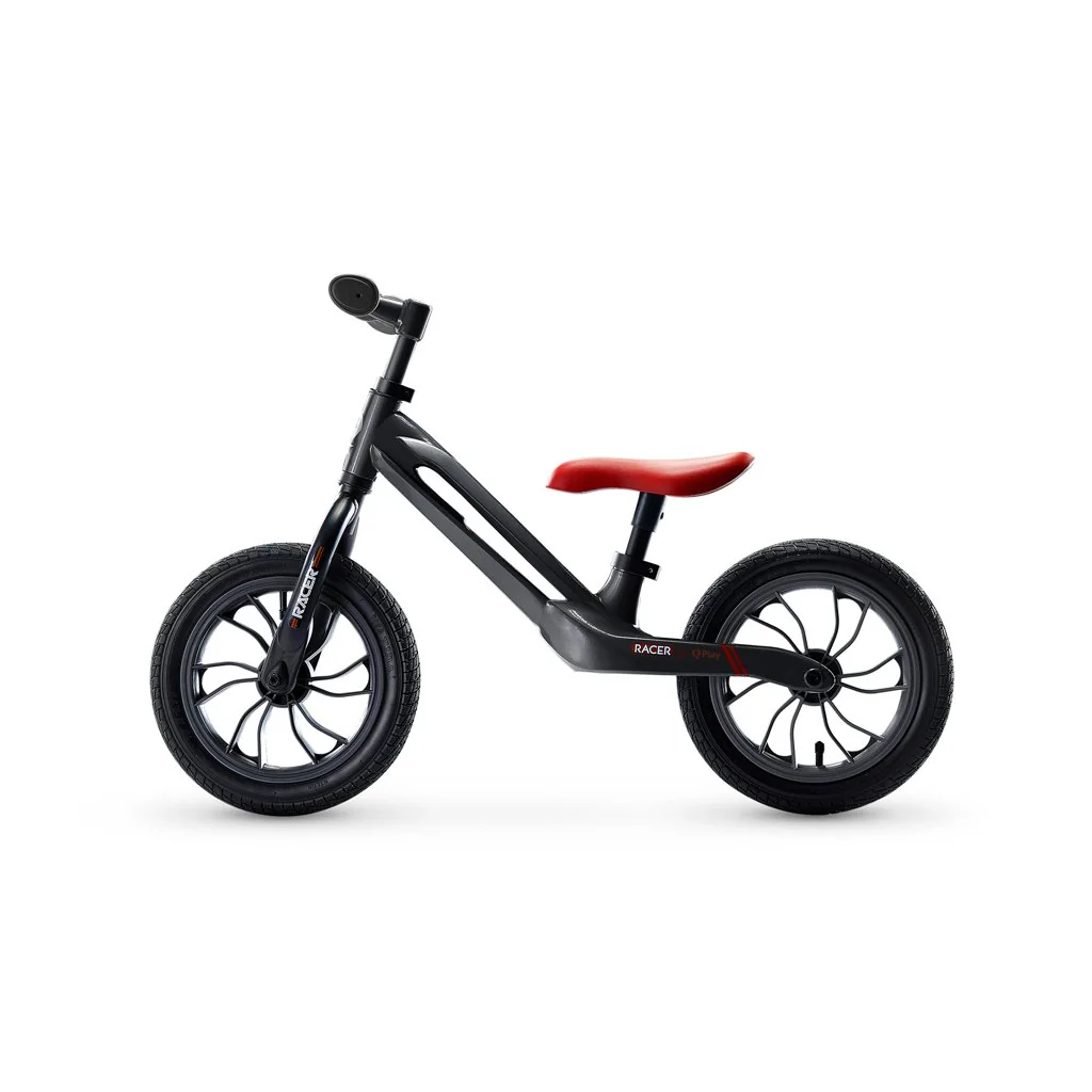 QPlay Odrážedlo Racer air (Titanium) Black/ Red, věk 3 - 6 let, do 30 kg