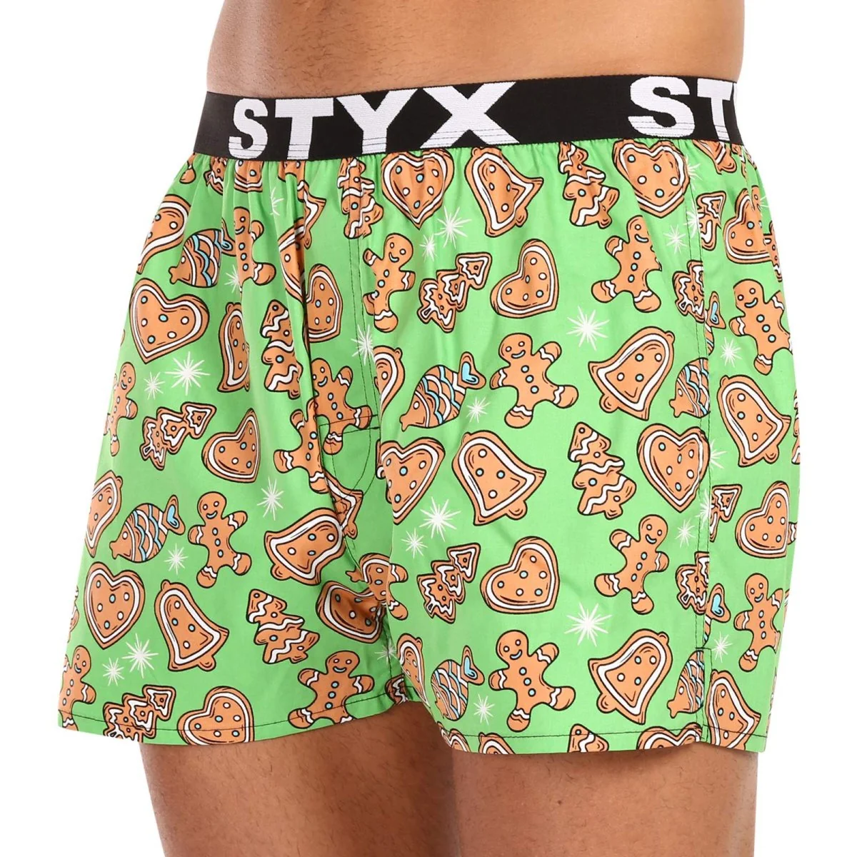 Styx Pánské trenky art sportovní guma Vánoce perníčky (B1753) XL 