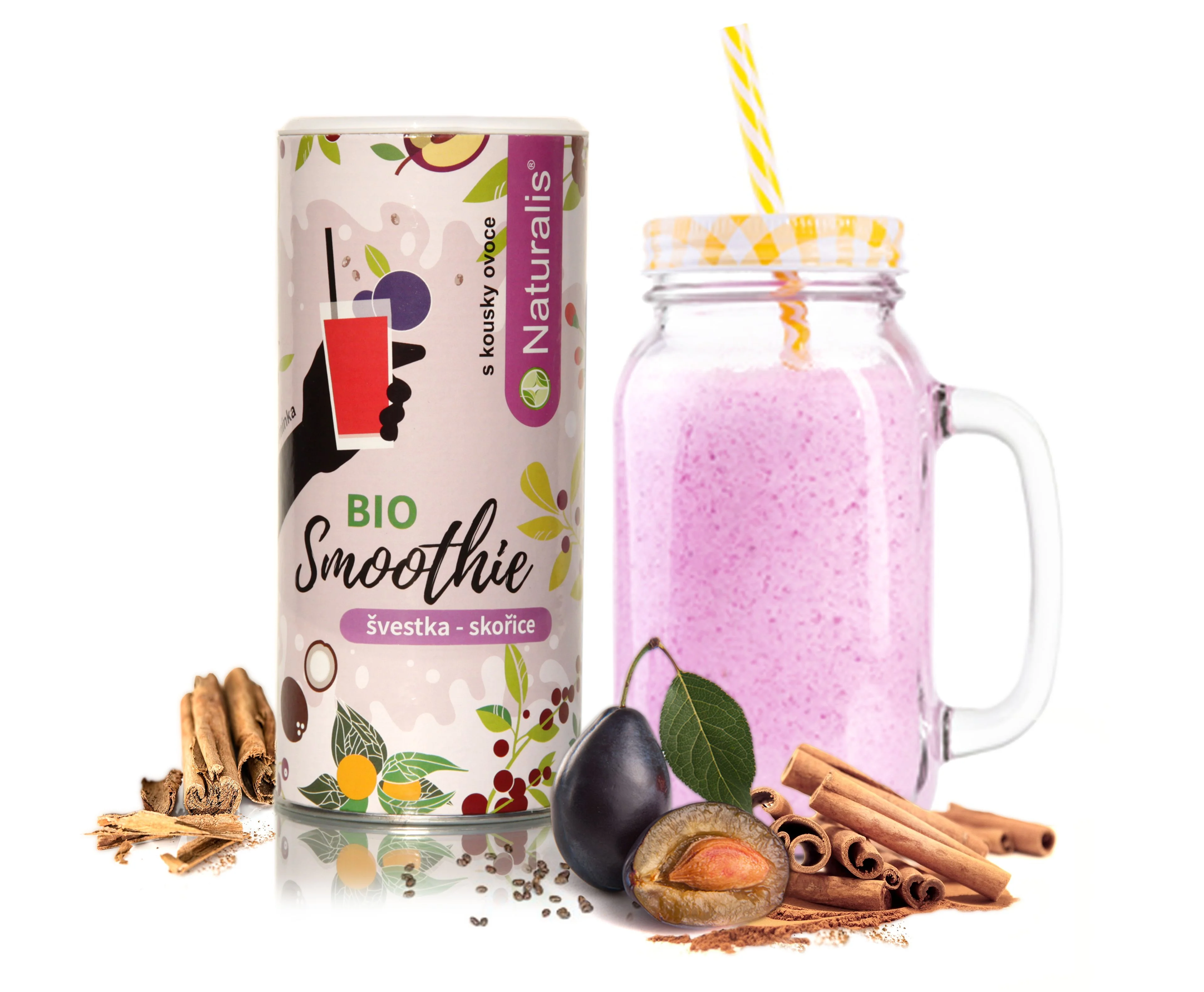 Naturalis Smoothie Skořice + Švestka BIO 180 g