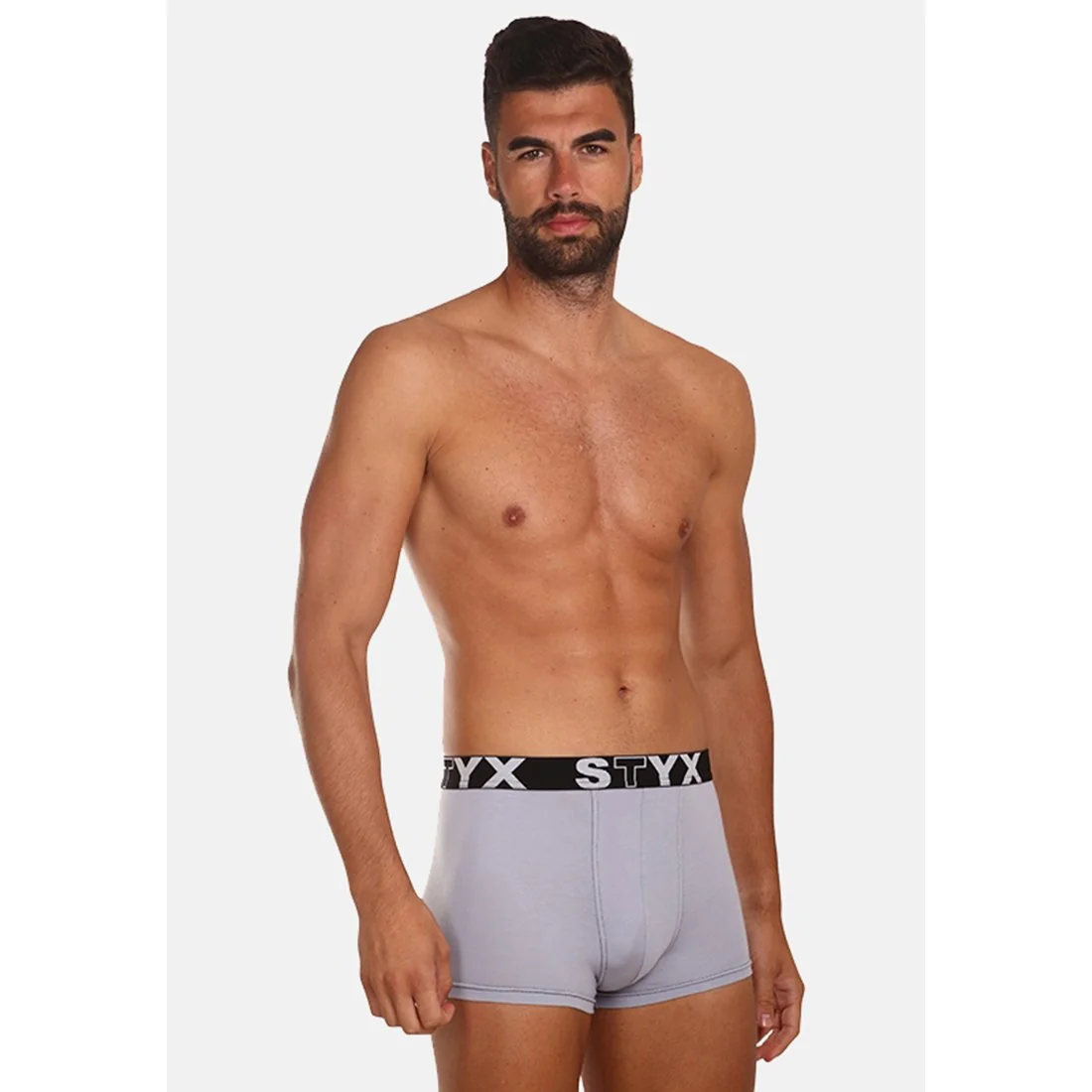 Styx 3PACK pánské boxerky sportovní guma šedé (G10676767) M 