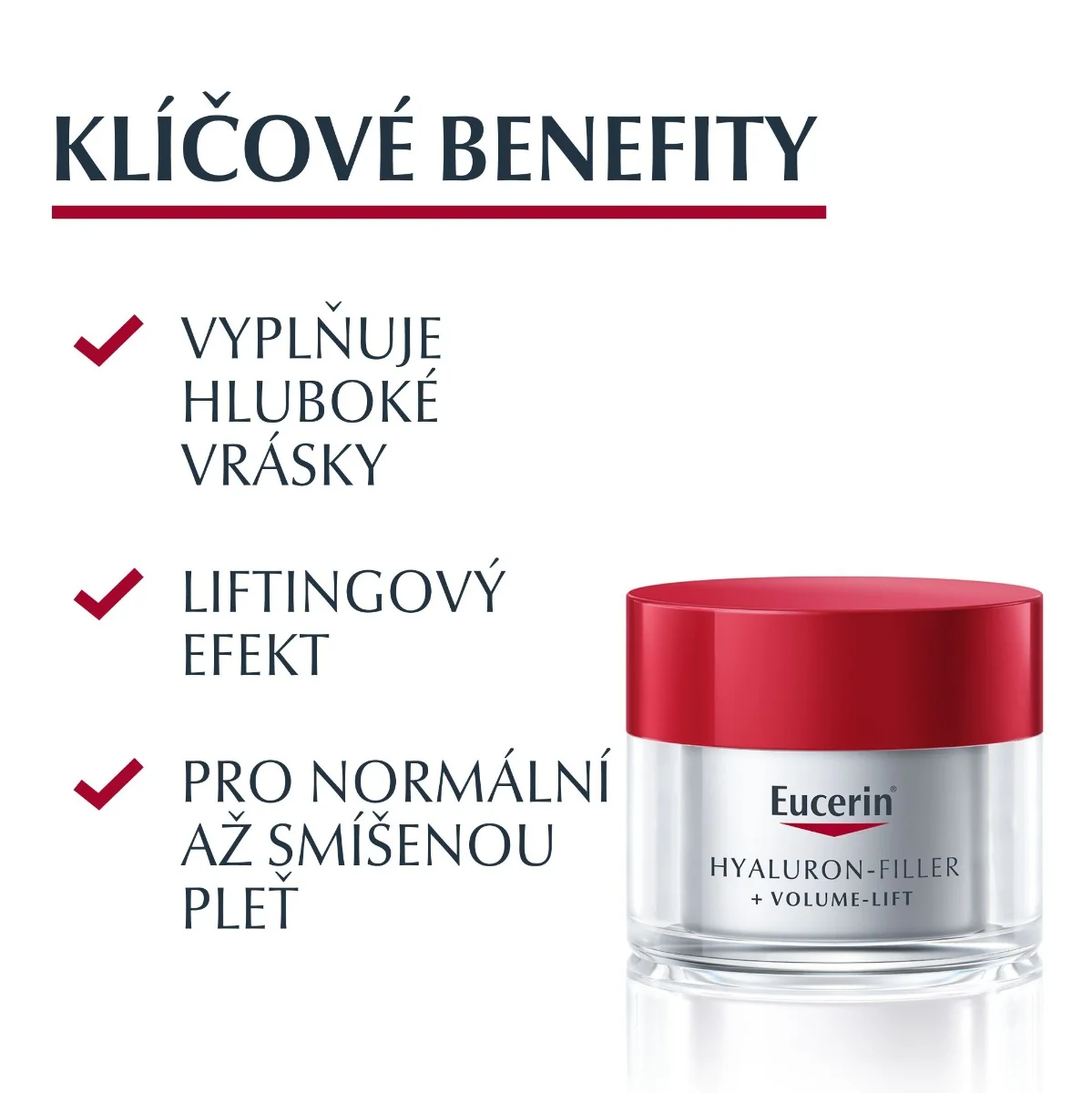 Eucerin Hyaluron-Filler + Volume-Lift denní krém pro smíšenou pleť 50 ml