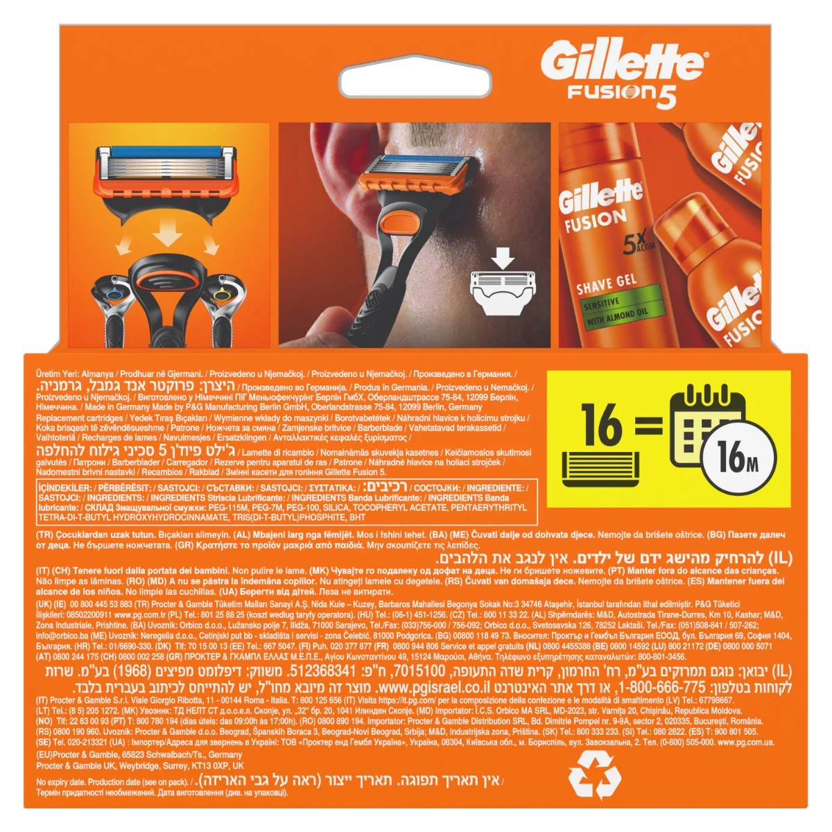 Gillette Fusion5 Manual náhradní hlavice 16 ks