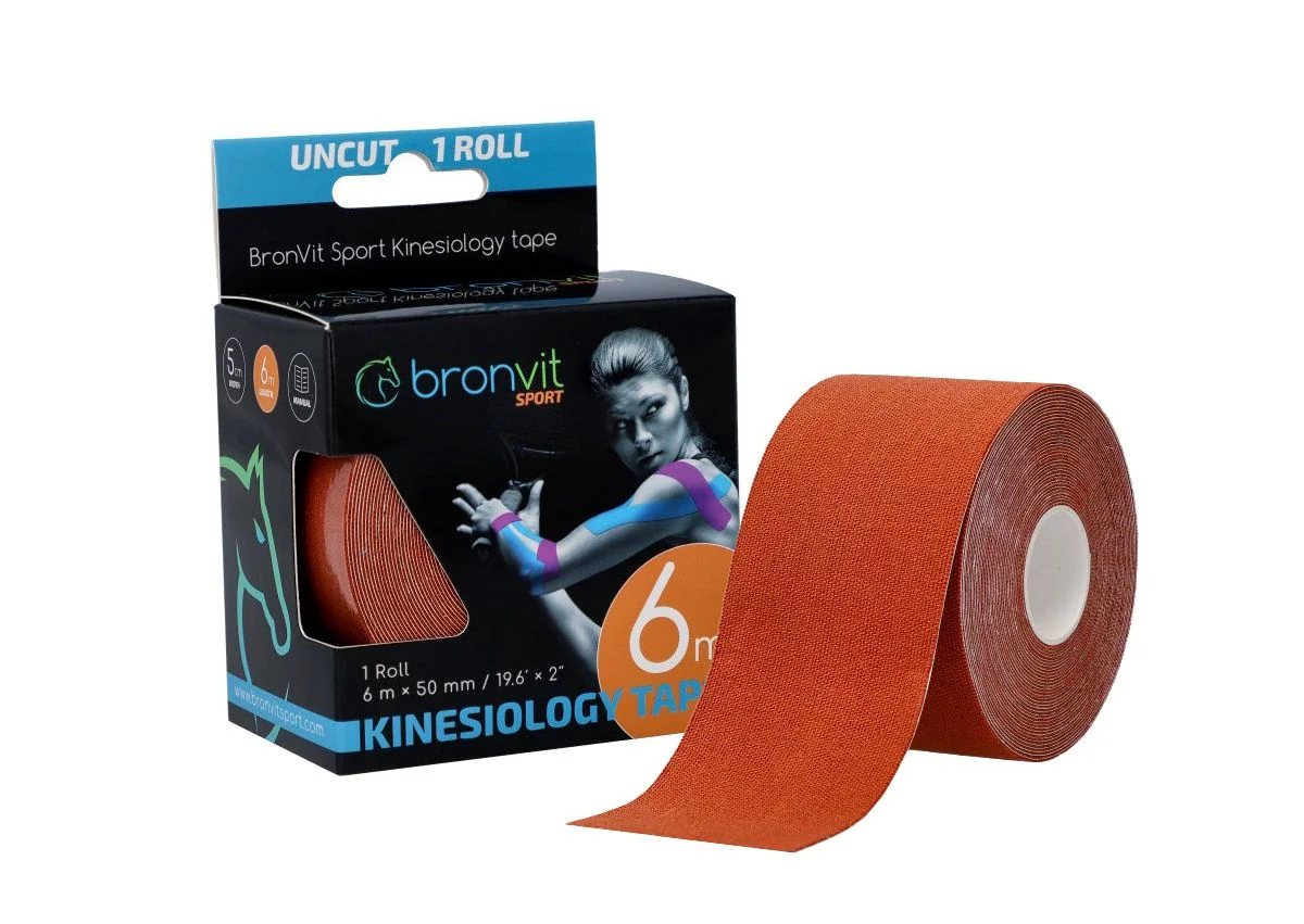 BronVit Sport Kinesio Tape classic 5 cm x 6 m tejpovací páska světle hnědá