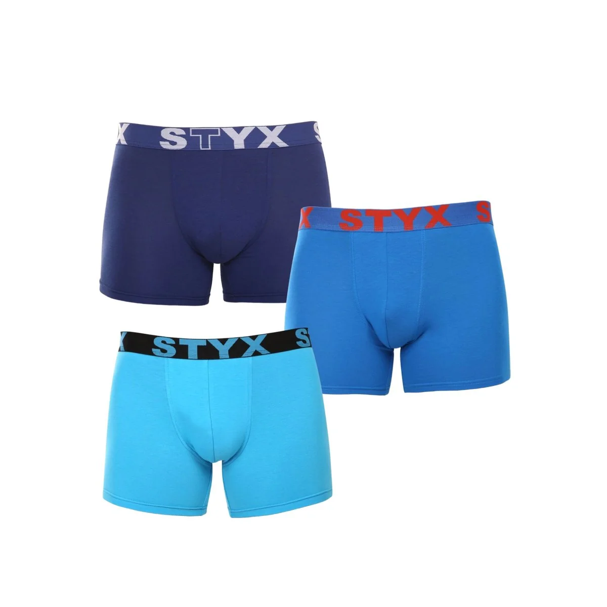 Styx 3PACK pánské boxerky long sportovní guma vícebarevné (3U96897) L 