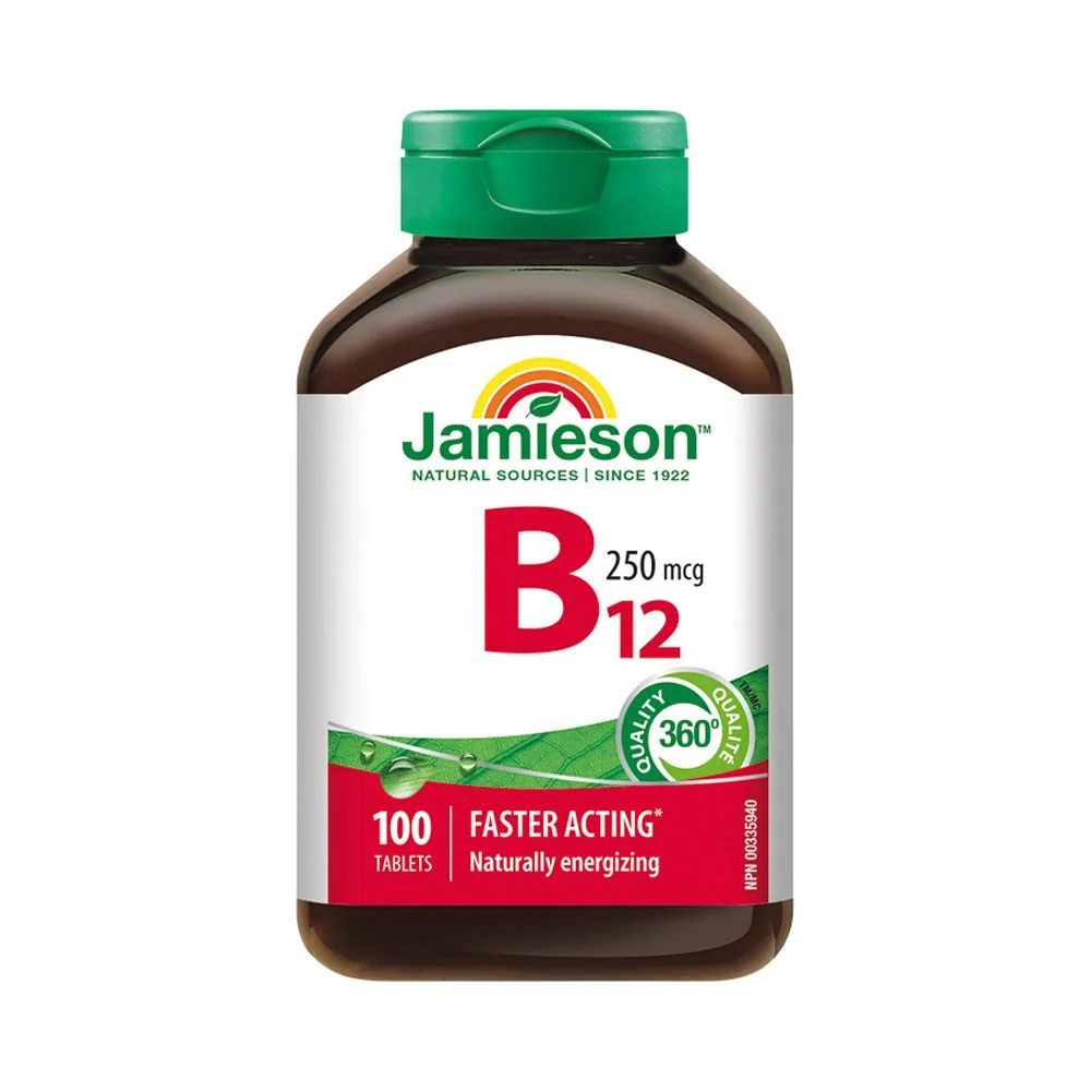 Jamieson Vitamín B12 metylkobalamín 250 μg 100 tablet