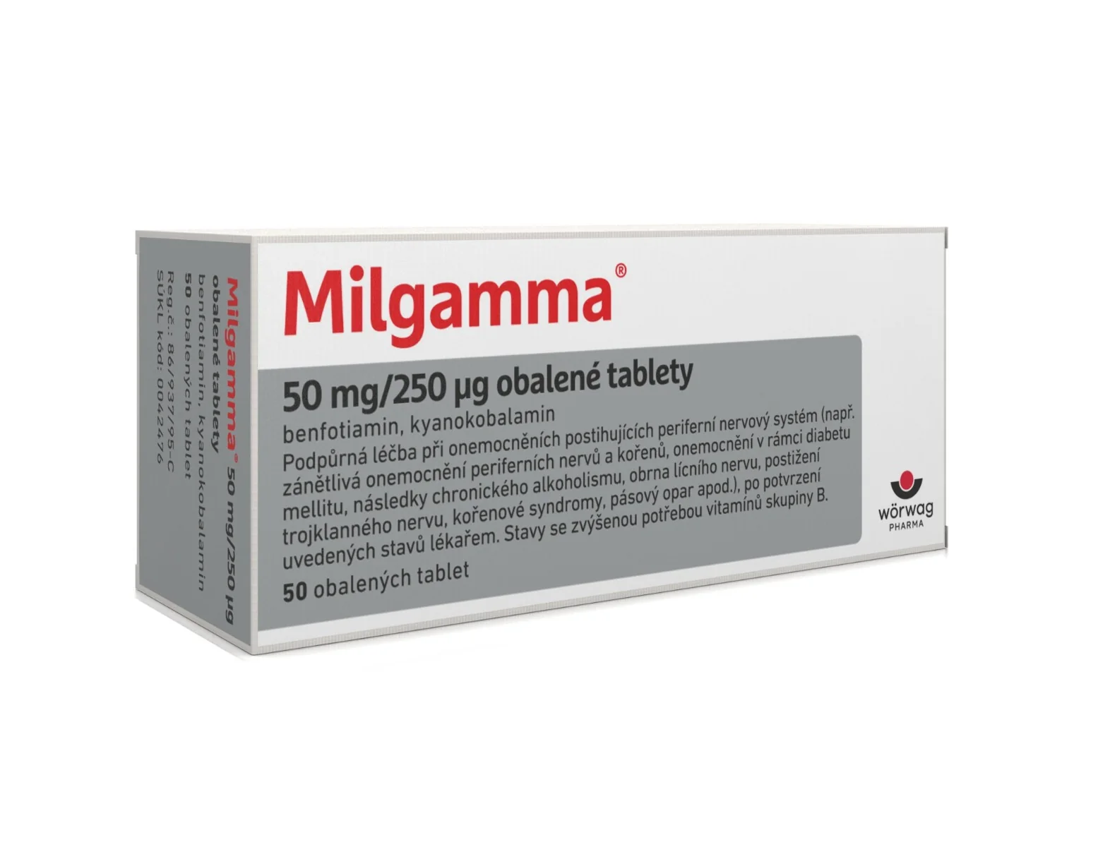 Milgamma 50 mg/250 μg 50 obalených tablet