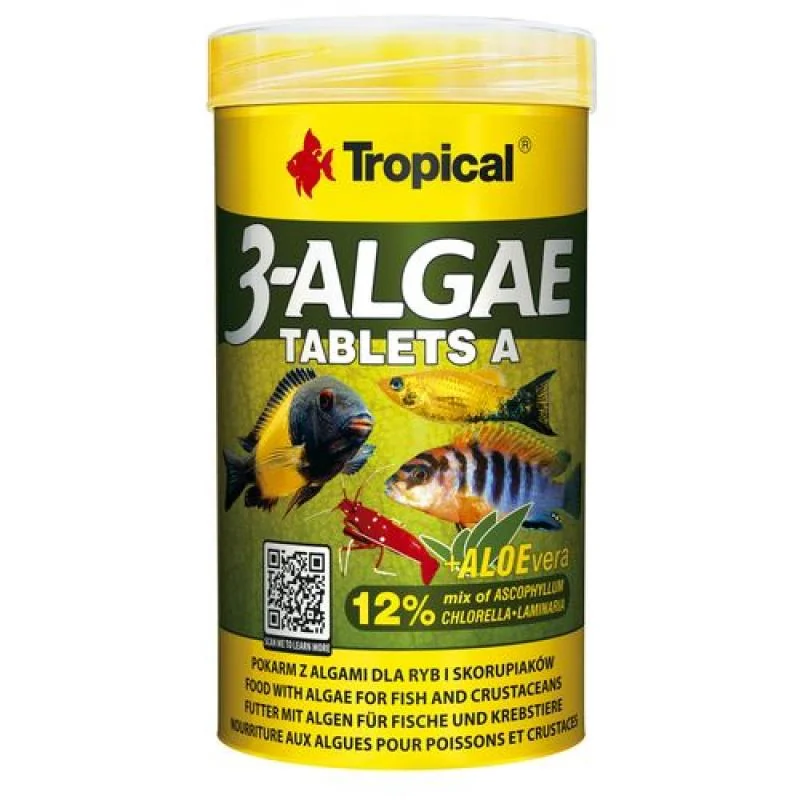 Tropical 3-Algae Tablets A 250ml/150g 340ks tabletové krmivo s řasami pro sladkovodní 