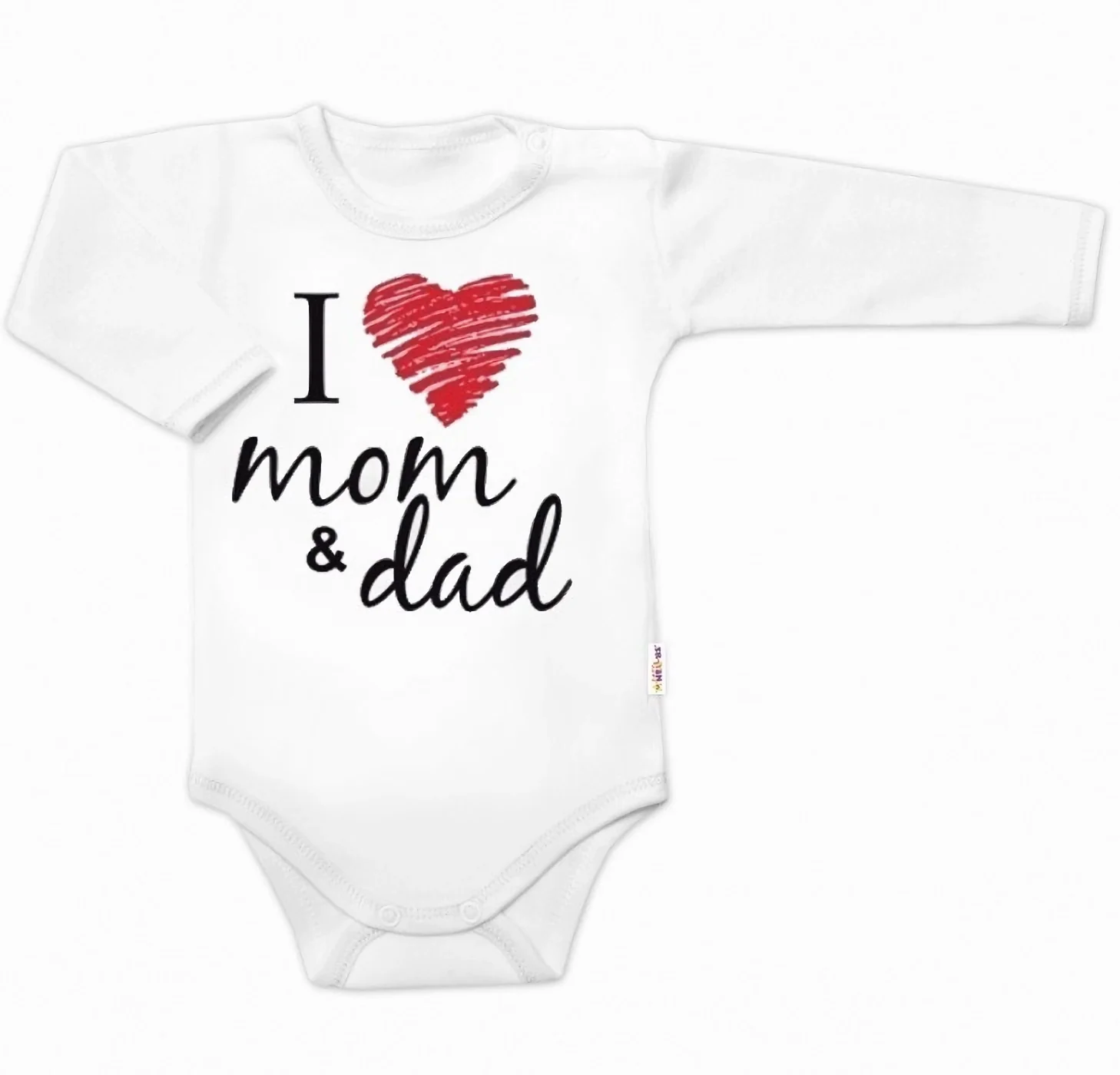 Baby Nellys Body dlouhý rukáv  I love mom & dad vel.  74, unisex