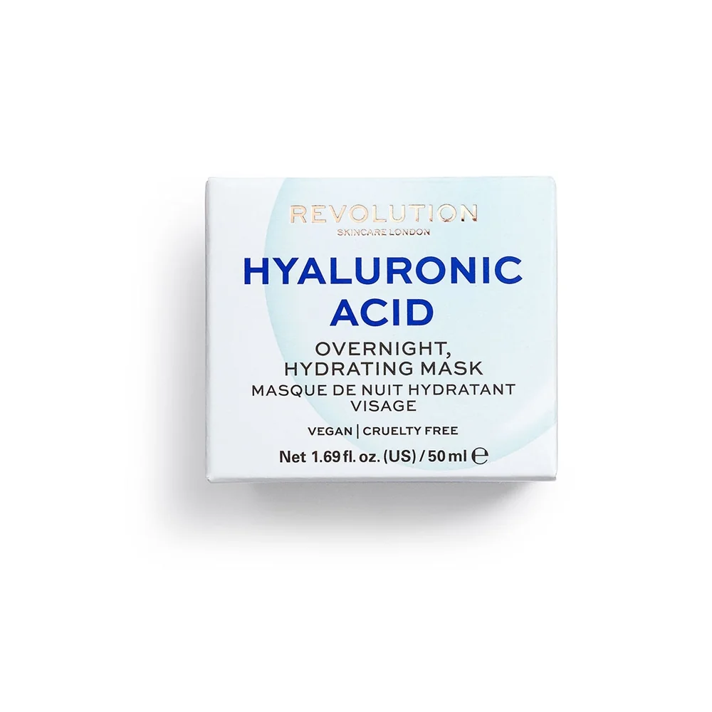 Revolution Skincare Hyaluronic Acid Overnight Hydrating maska na obličej 50 ml